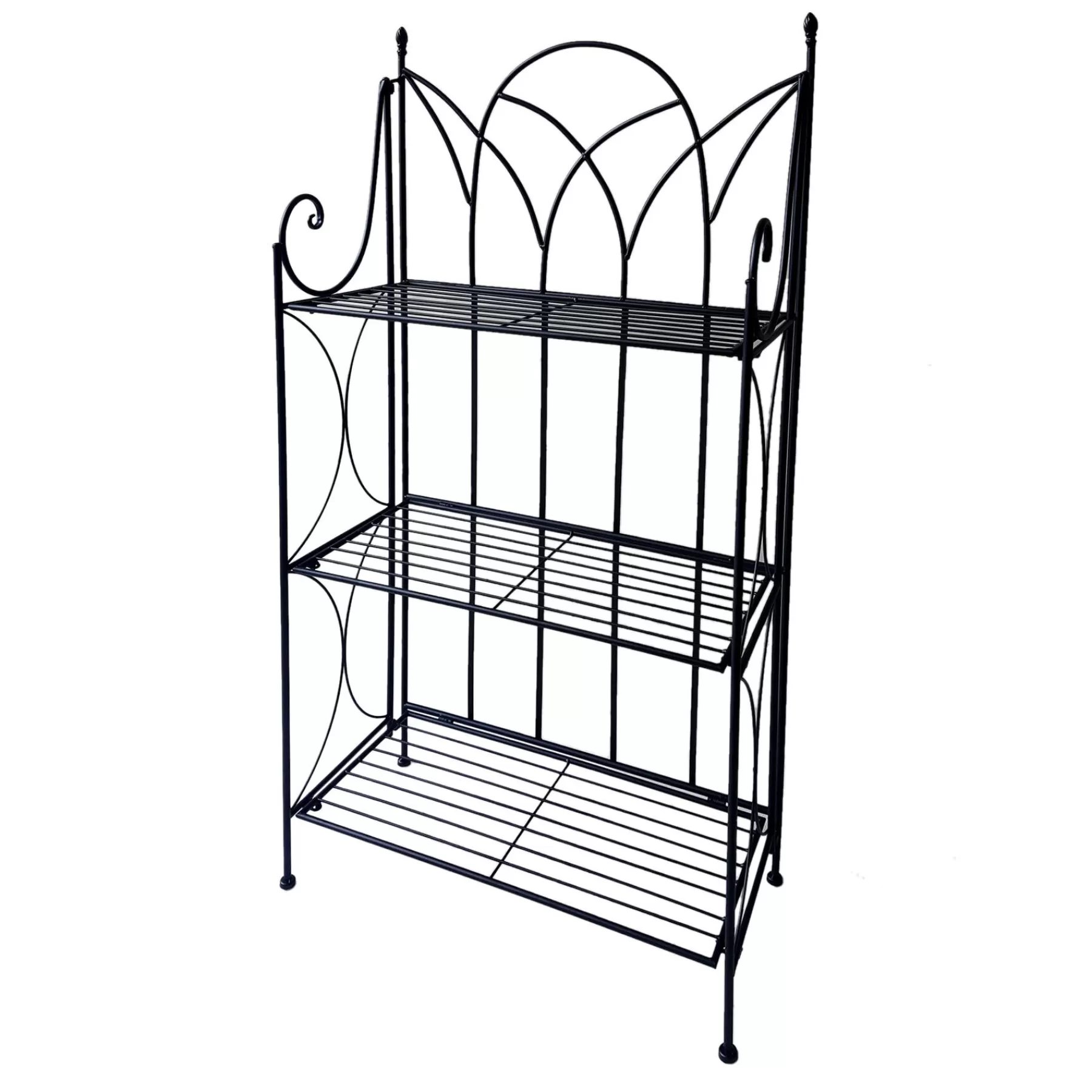 * Best-Selling Black 3 Tier Gothic Baker Rack With Metal Wire Shelves