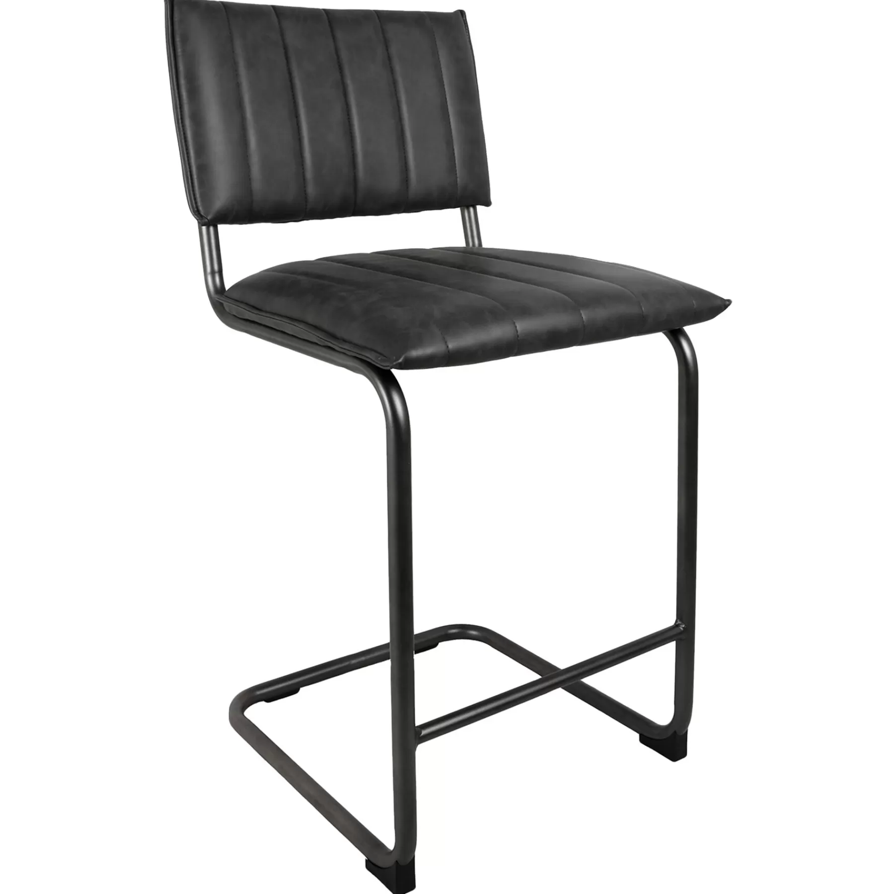 * Best-Selling Luka Grey Faux Leather Counter Stool With Metal Base