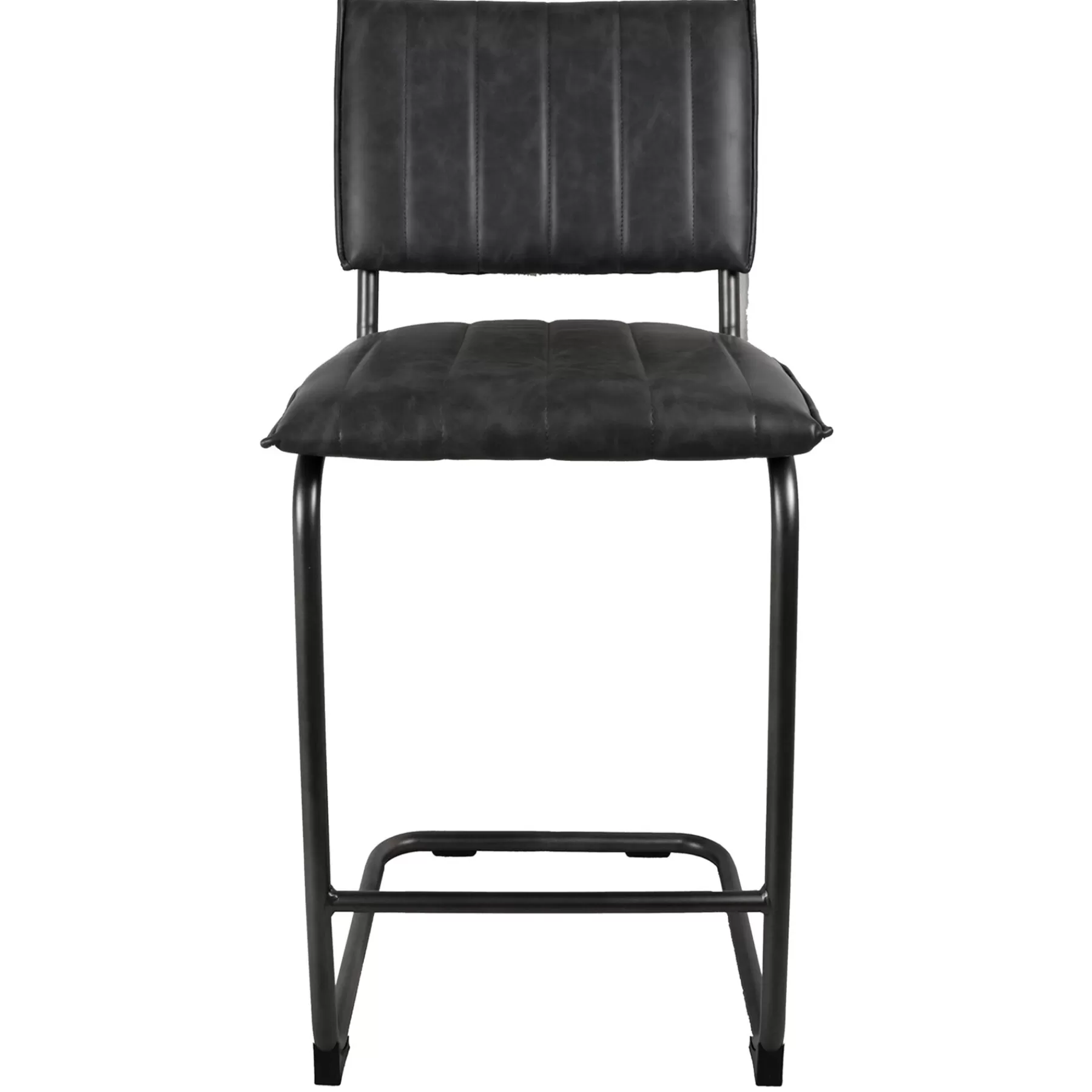 * Best-Selling Luka Grey Faux Leather Counter Stool With Metal Base