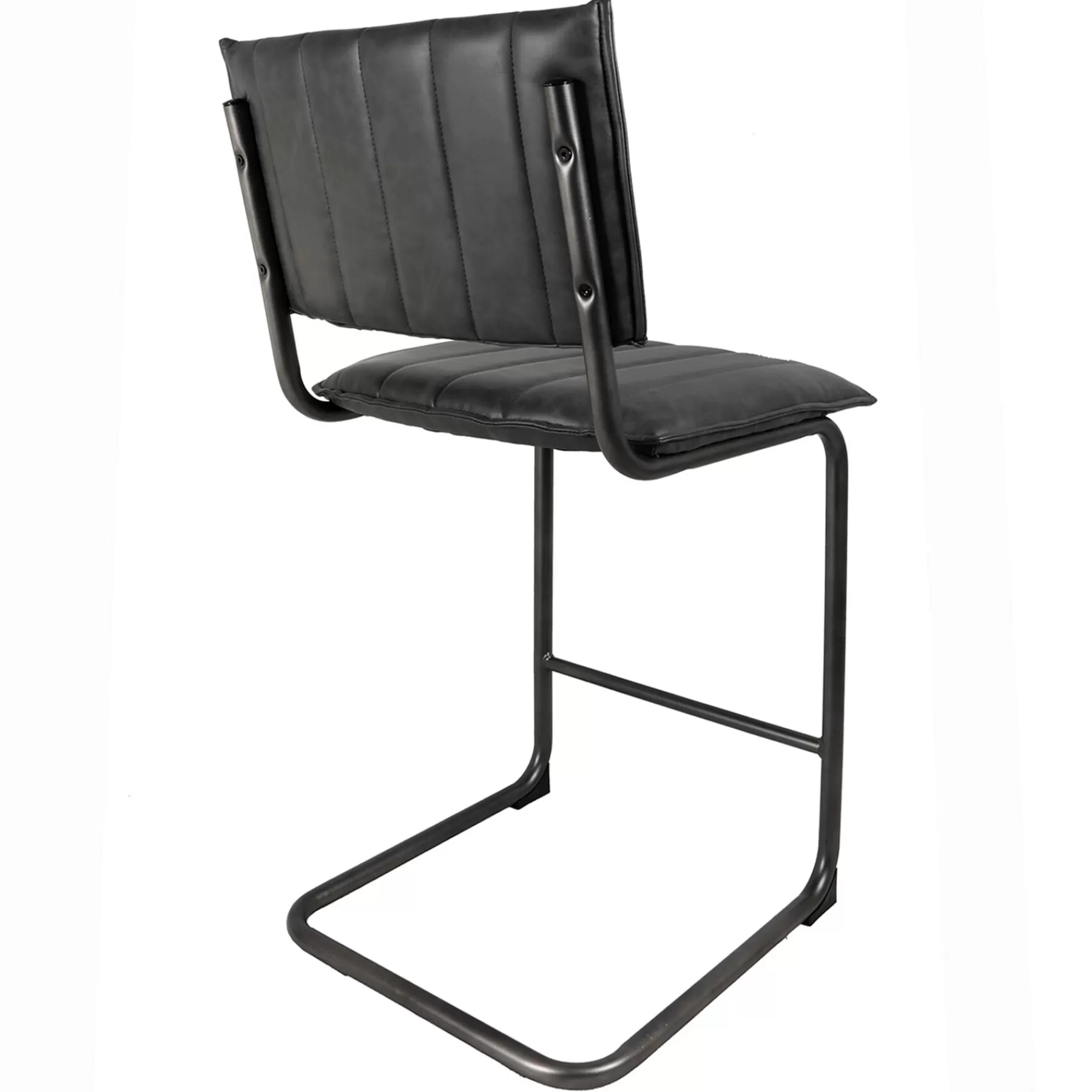 * Best-Selling Luka Grey Faux Leather Counter Stool With Metal Base
