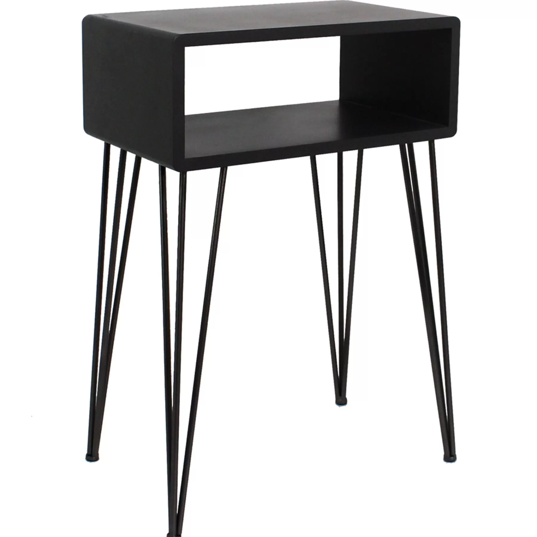 * Best-Selling Open-Storage Accent Table With Hairpin Legs, Dark Grey