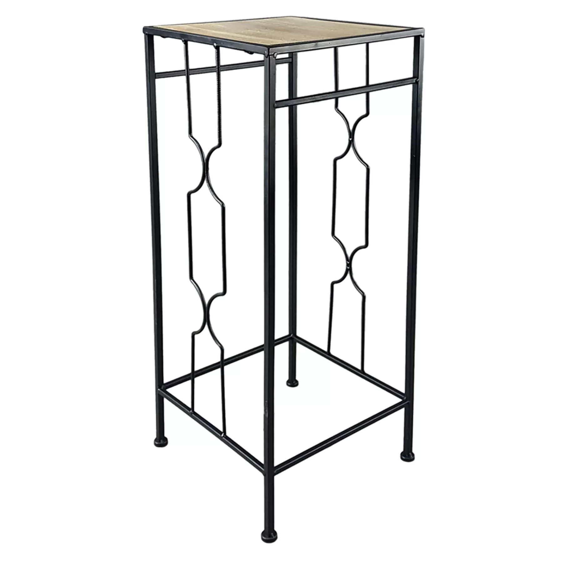 * Closeout Sale Metal Plant Stand With Wood Top Black, Small