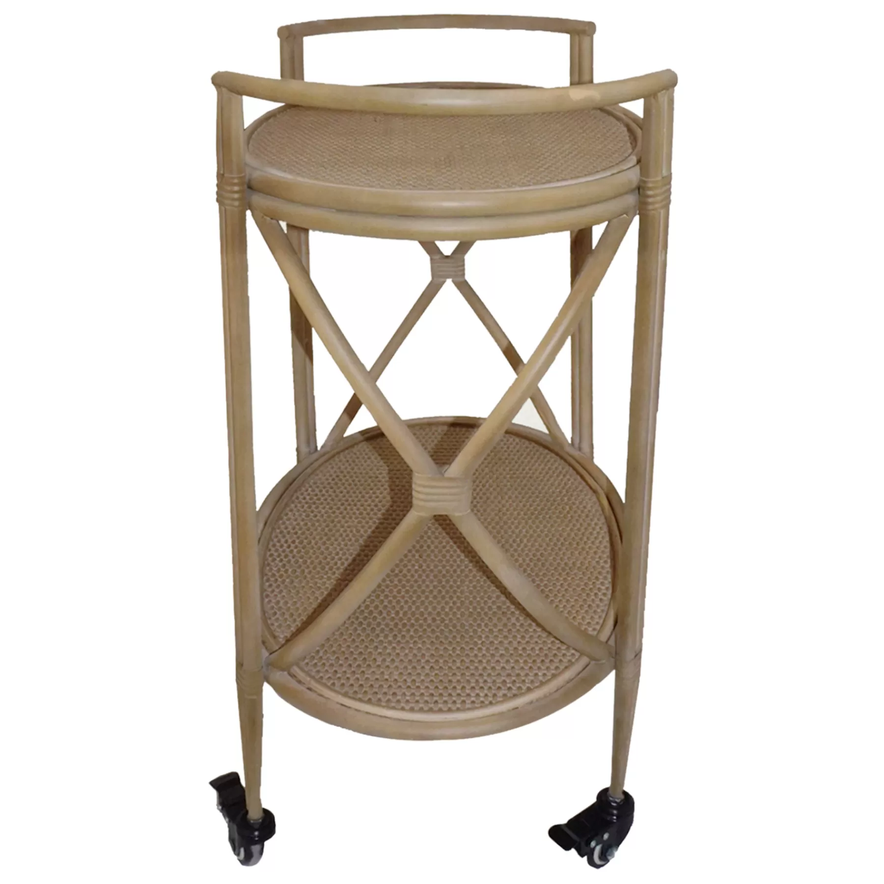 * Discount Sale Grace Mitchell 2-Tier Rattan Shelf Bar Cart With Metal Frame