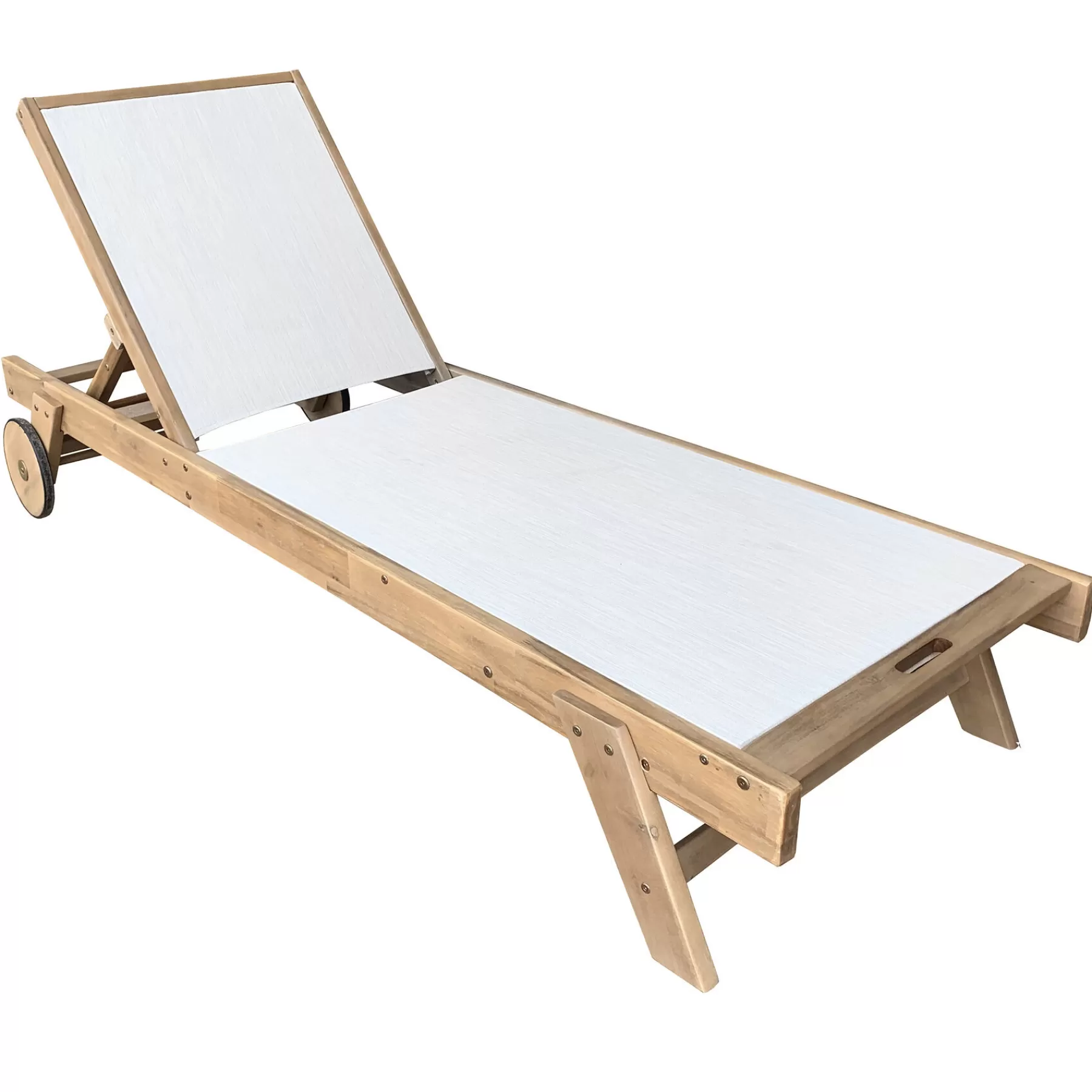 * Discount Sale Park City Wooden Outdoor Chaise Lounge Chair With Wheels