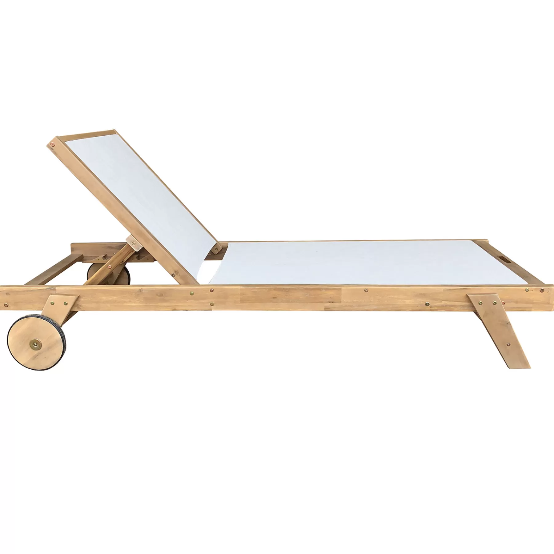 * Discount Sale Park City Wooden Outdoor Chaise Lounge Chair With Wheels