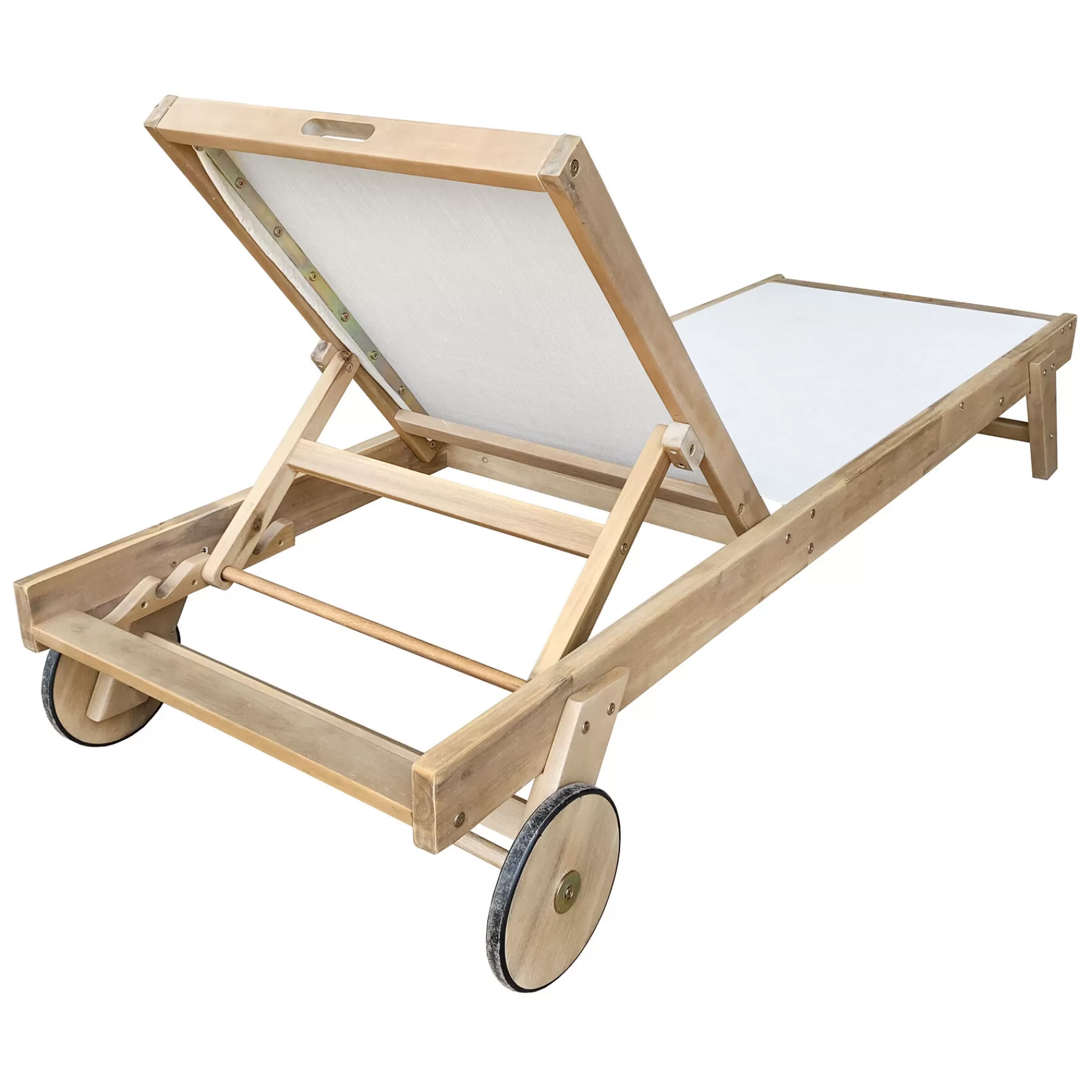 * Discount Sale Park City Wooden Outdoor Chaise Lounge Chair With Wheels