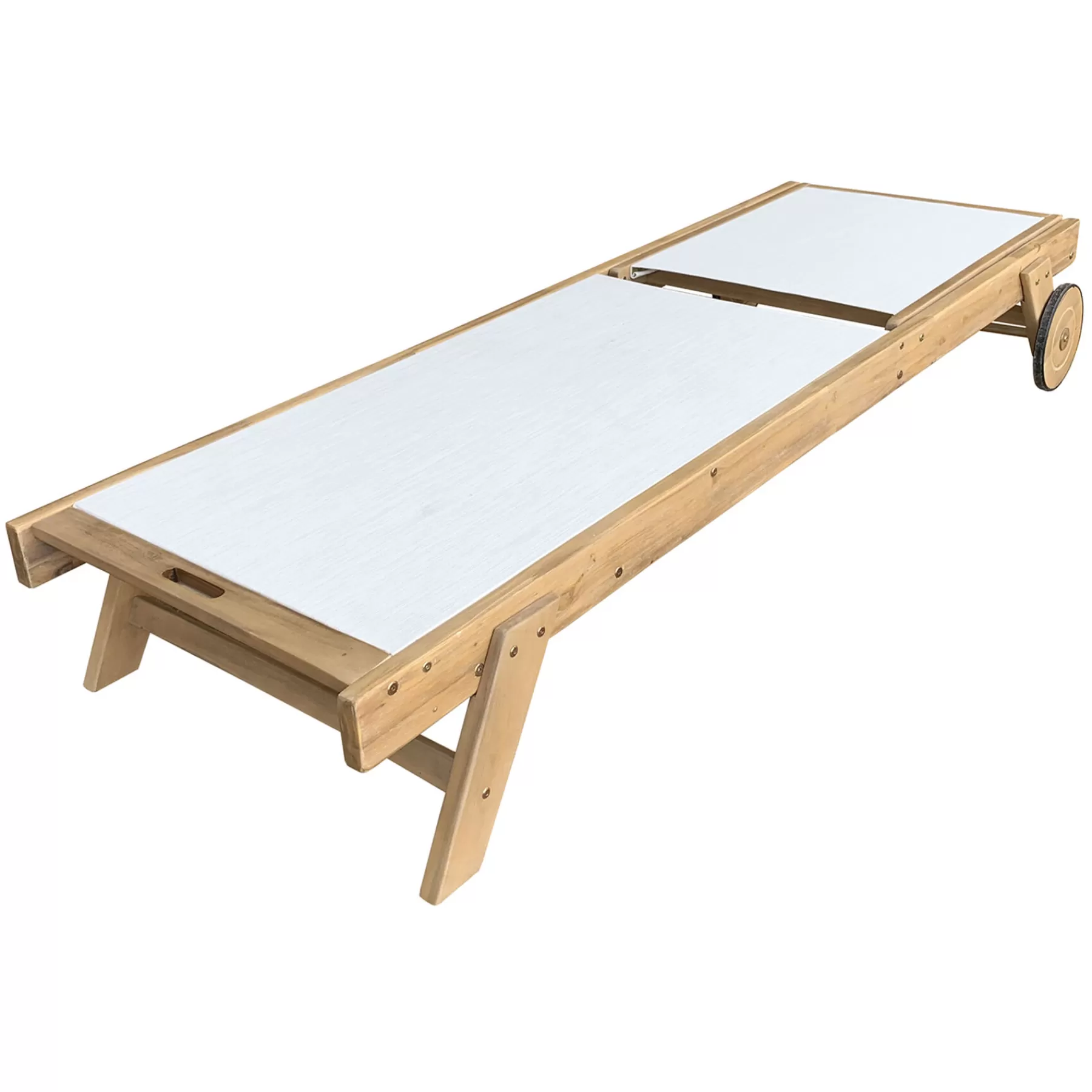 * Discount Sale Park City Wooden Outdoor Chaise Lounge Chair With Wheels