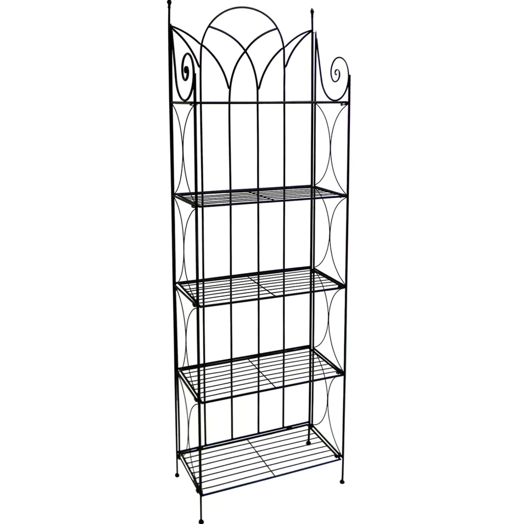 * Discount Store Black 5 Tier Gothic Baker Rack With Metal Wire Shelves