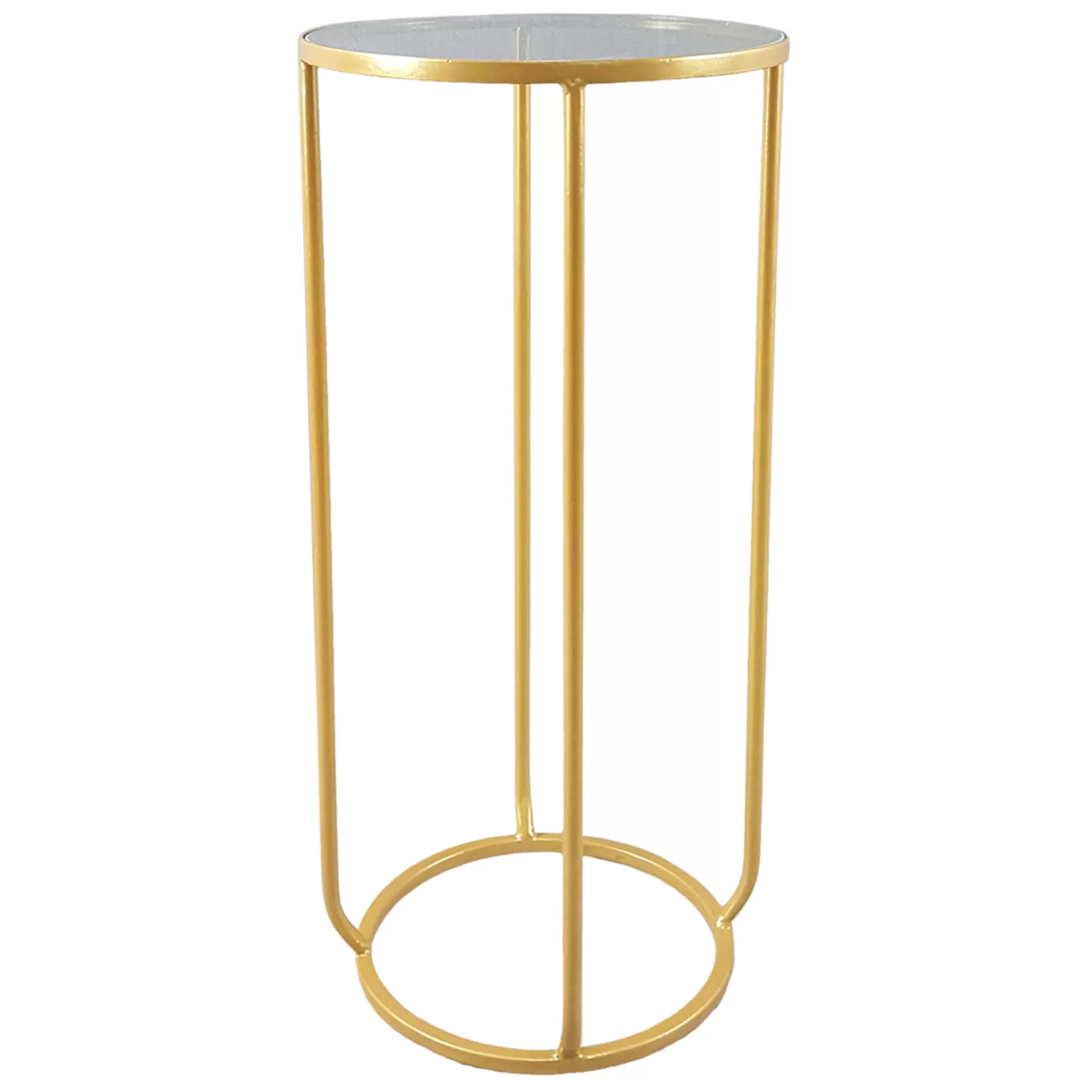 * Discount Store Gld Mtl Glass Top Plnt Stnd S