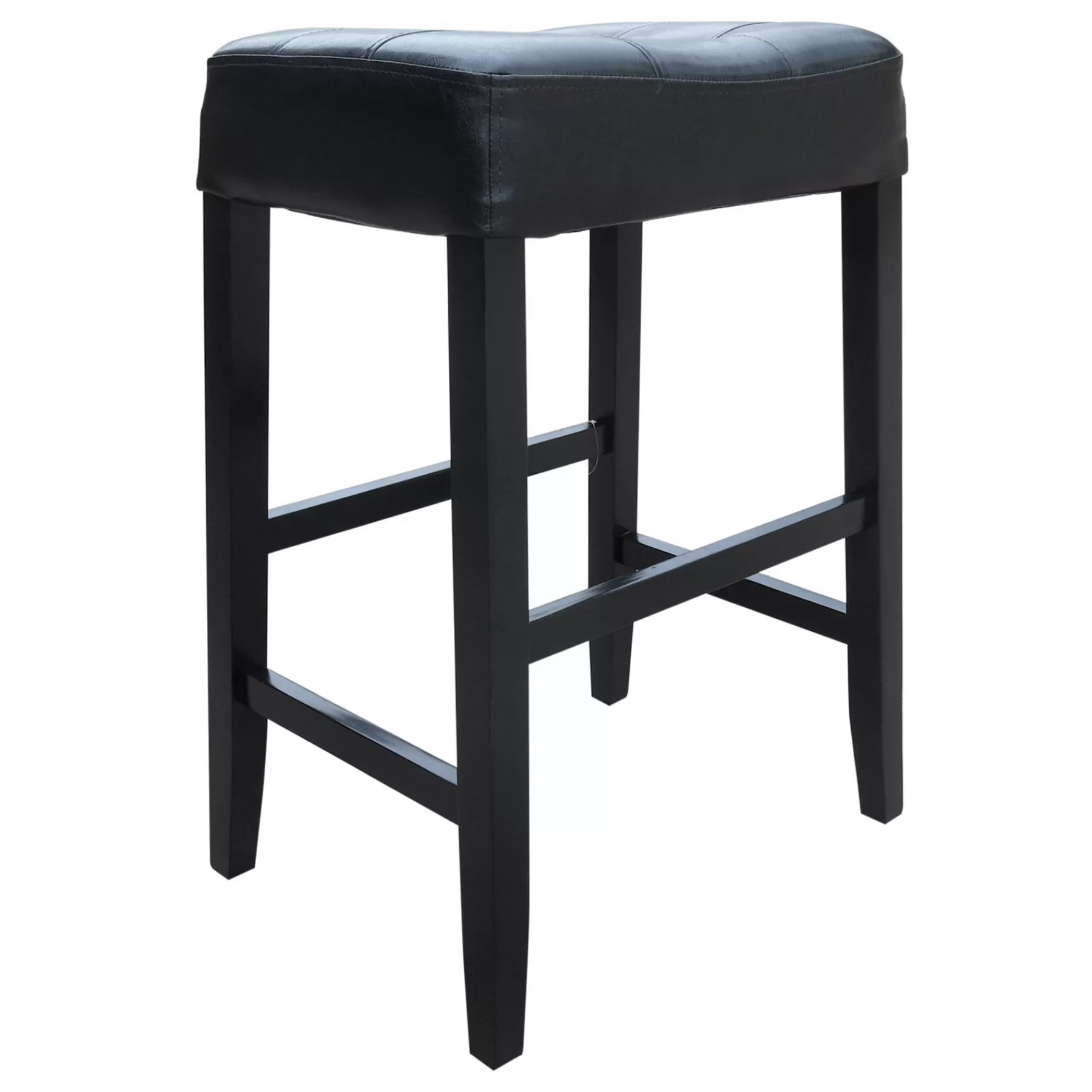 * Discount Store Madison Black Backless Barstool With Faux Leather Upholstered Seat