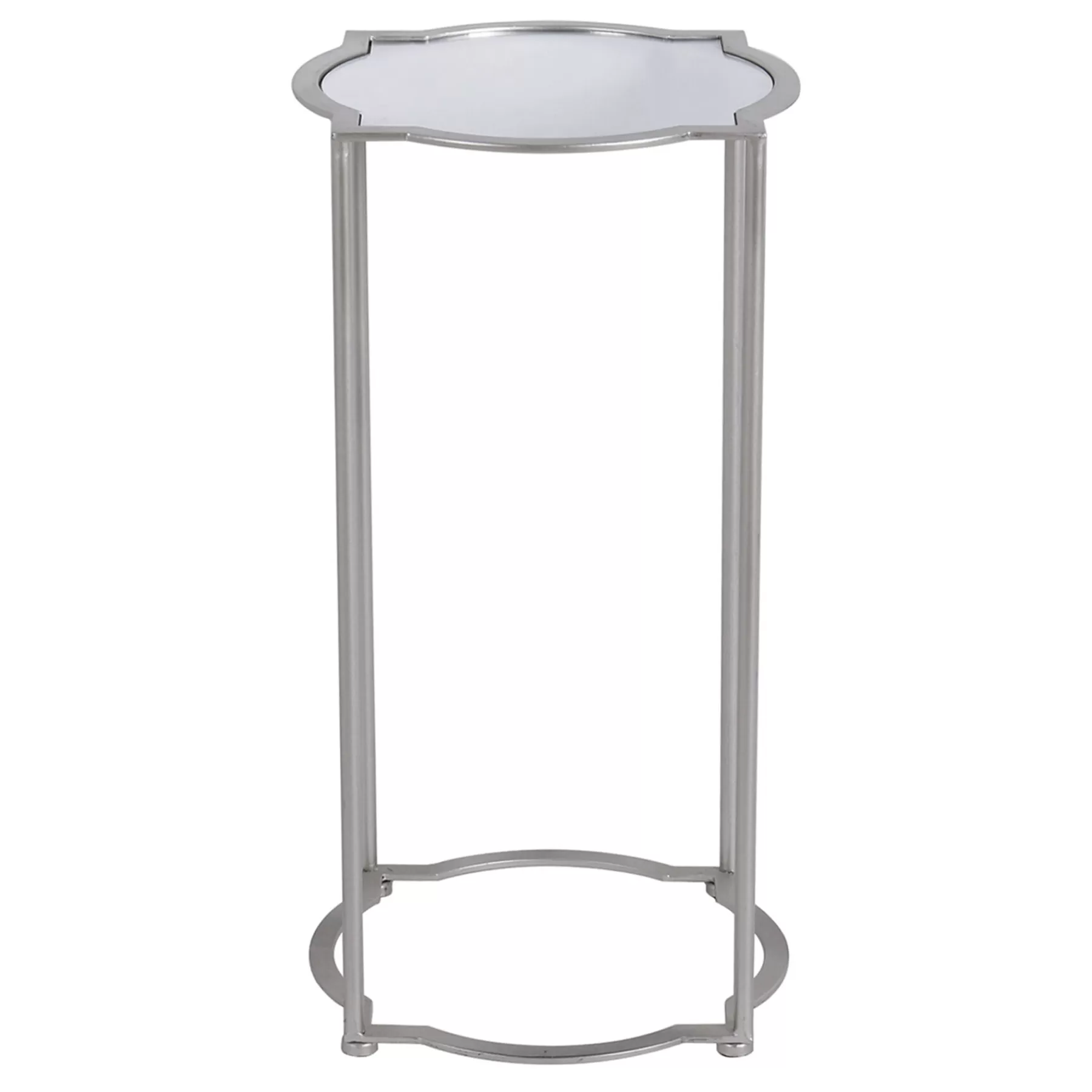 * Discount Store Mirror Top Quatrefoil Accent Table With Metal Base, Small