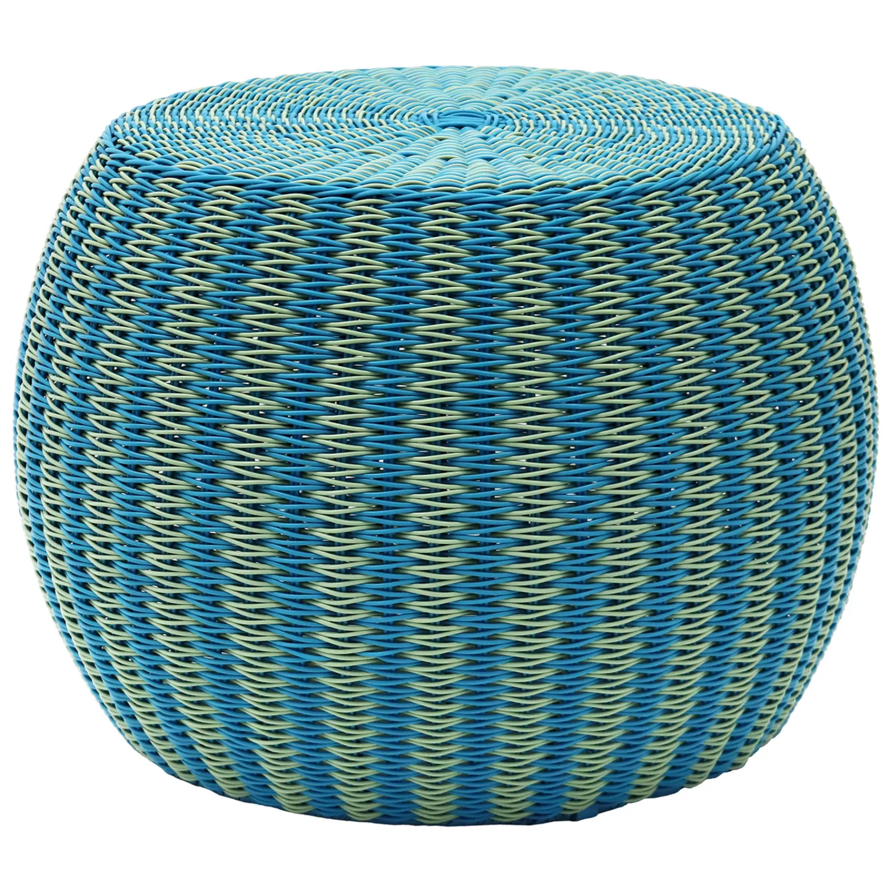 * Discount Store Rio Blue & Green Nested Wicker Outdoor Ottoman, 24
