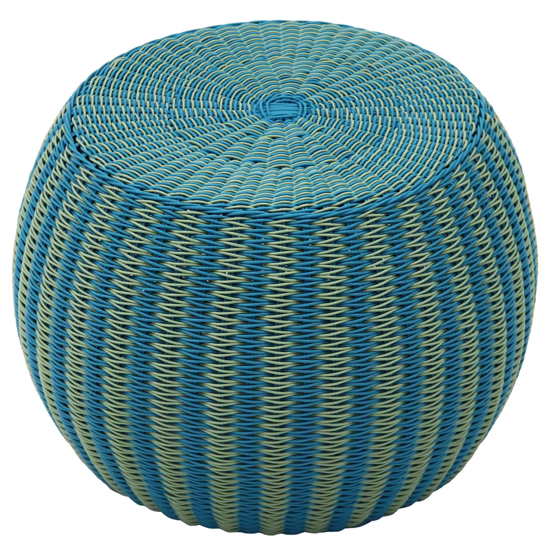 * Discount Store Rio Blue & Green Nested Wicker Outdoor Ottoman, 24