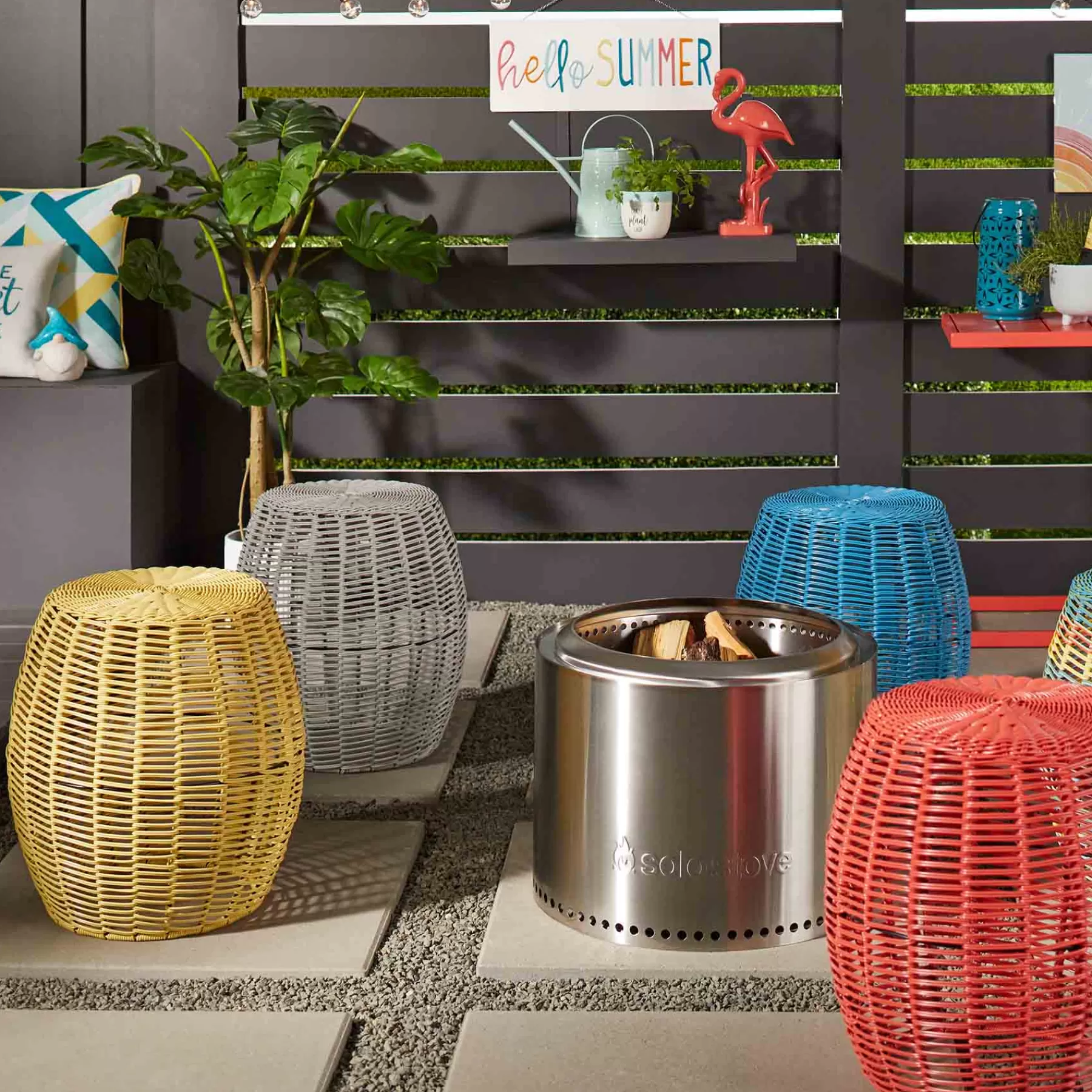 * Discount Store Rio Grey Wicker Outdoor Ottoman, 16
