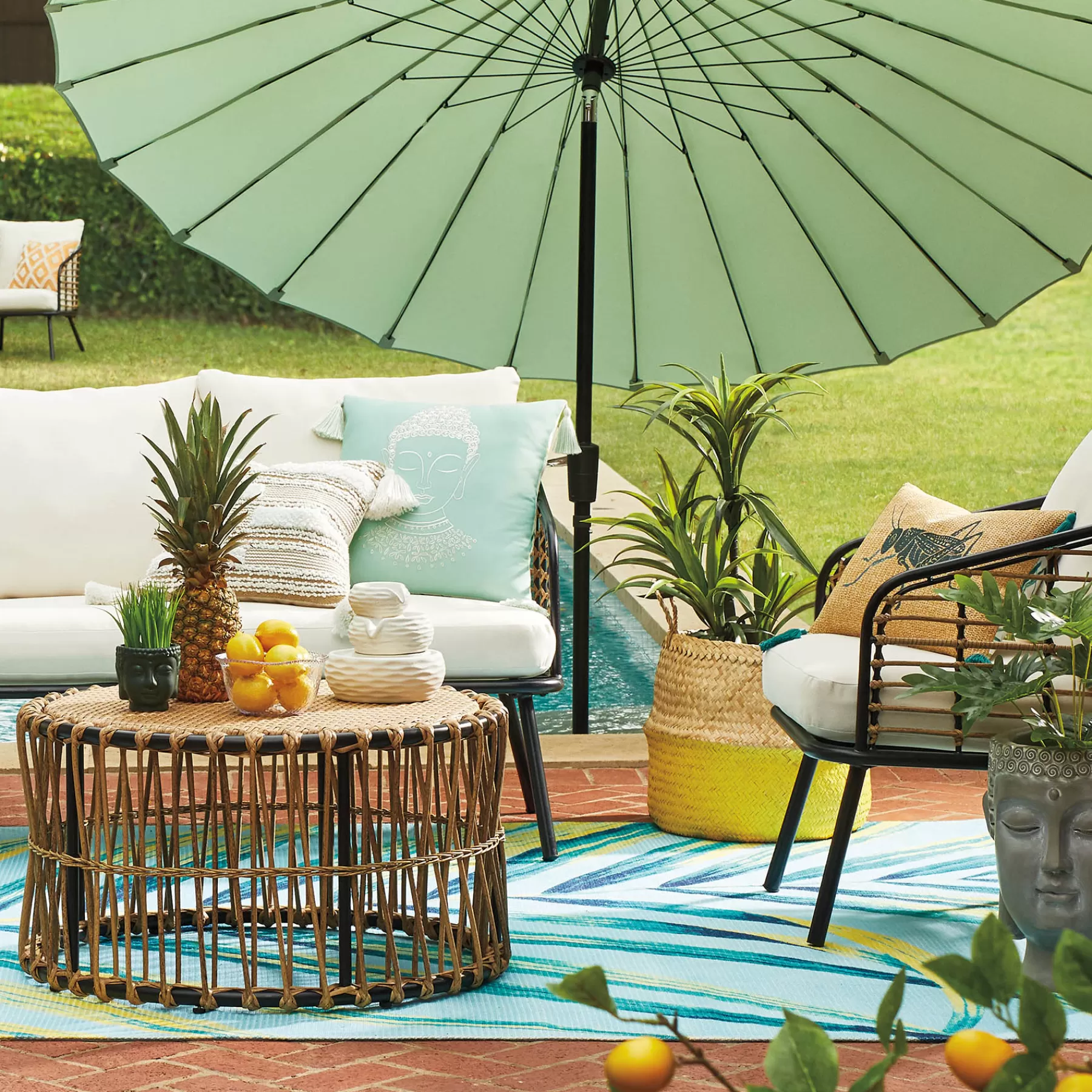 * Discount Store Tracey Boyd Steel & Wicker Outdoor Loveseat