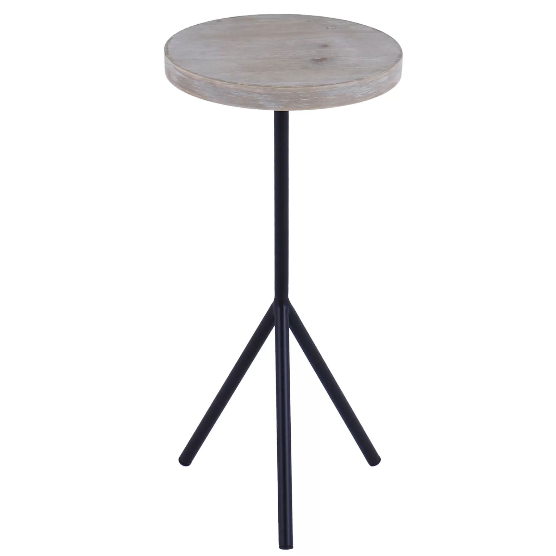 * Fire Sale Round Wood Top Accent Table With Metal Footed Base