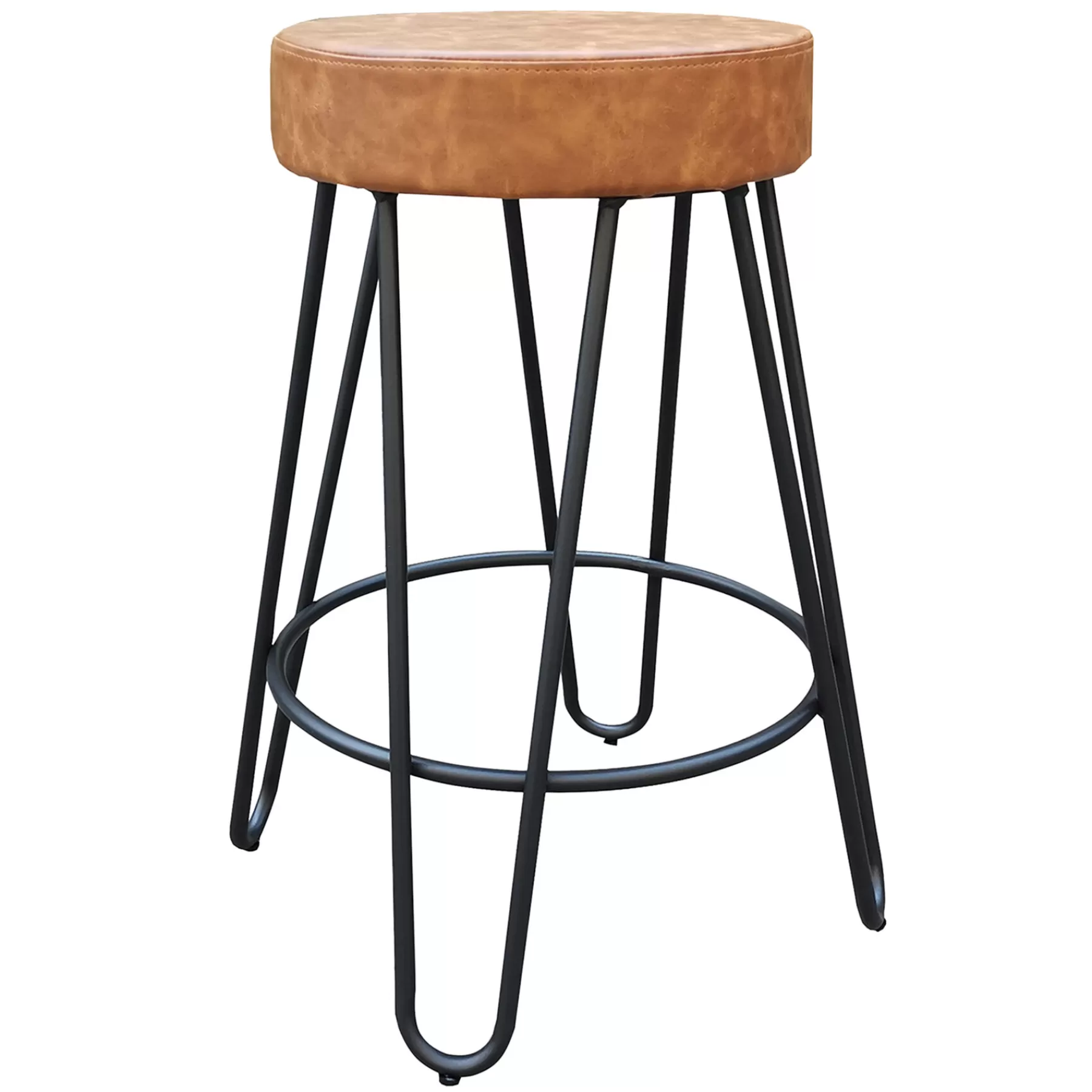 * Good Quality Honeybloom Verona Cognac Faux Leather Backless Counter Stool