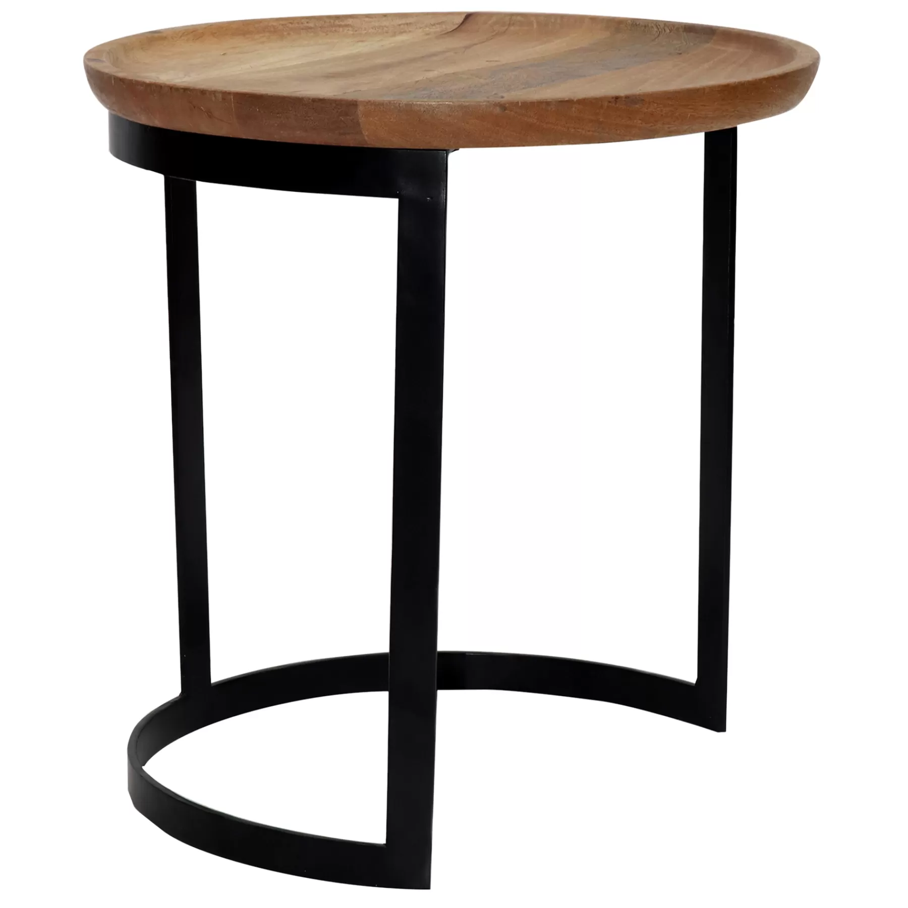 * Good Quality Mango Wood Top Side Table With Metal Base, Small