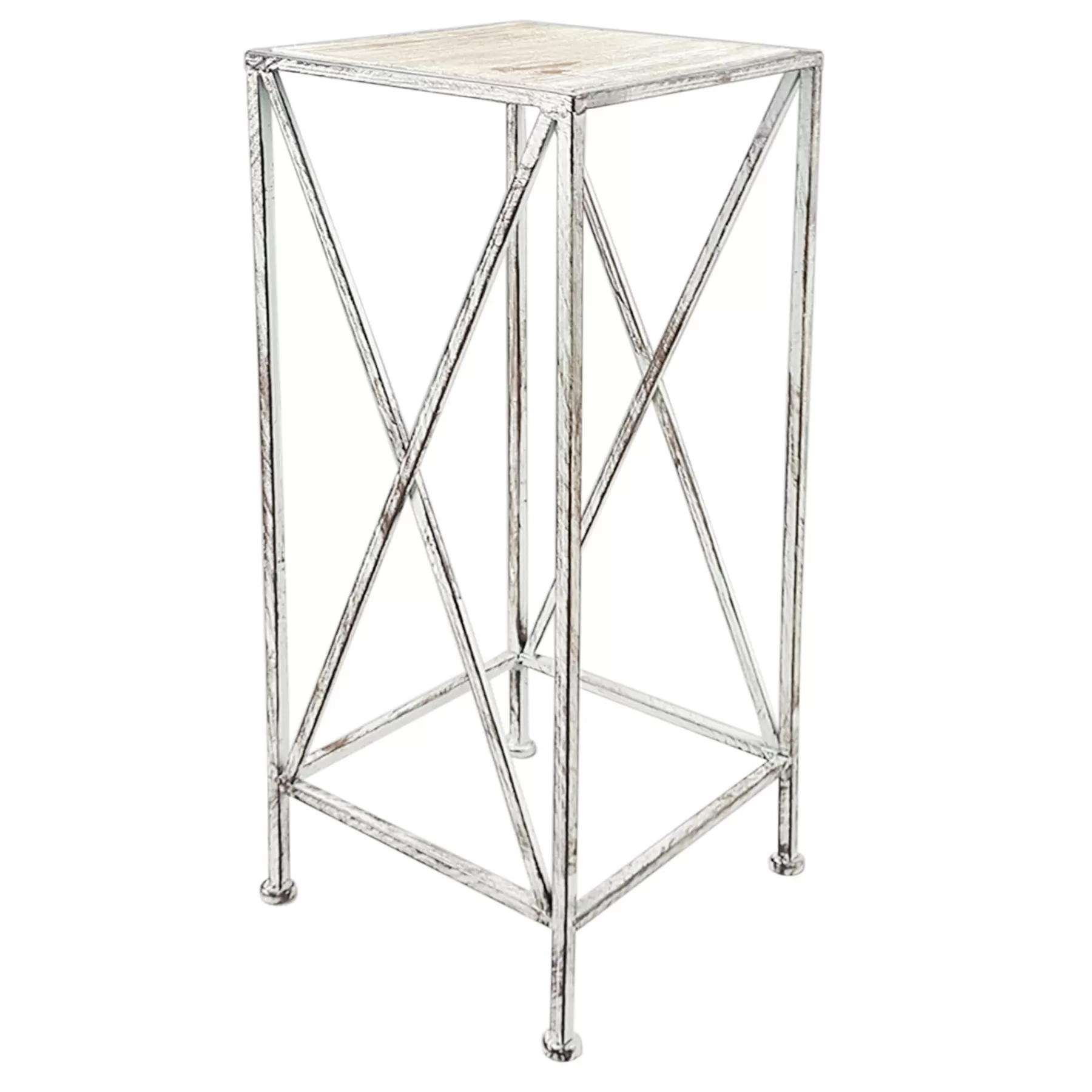 * Good Quality Metal Plant Stand With Wood Top Grey, Medium