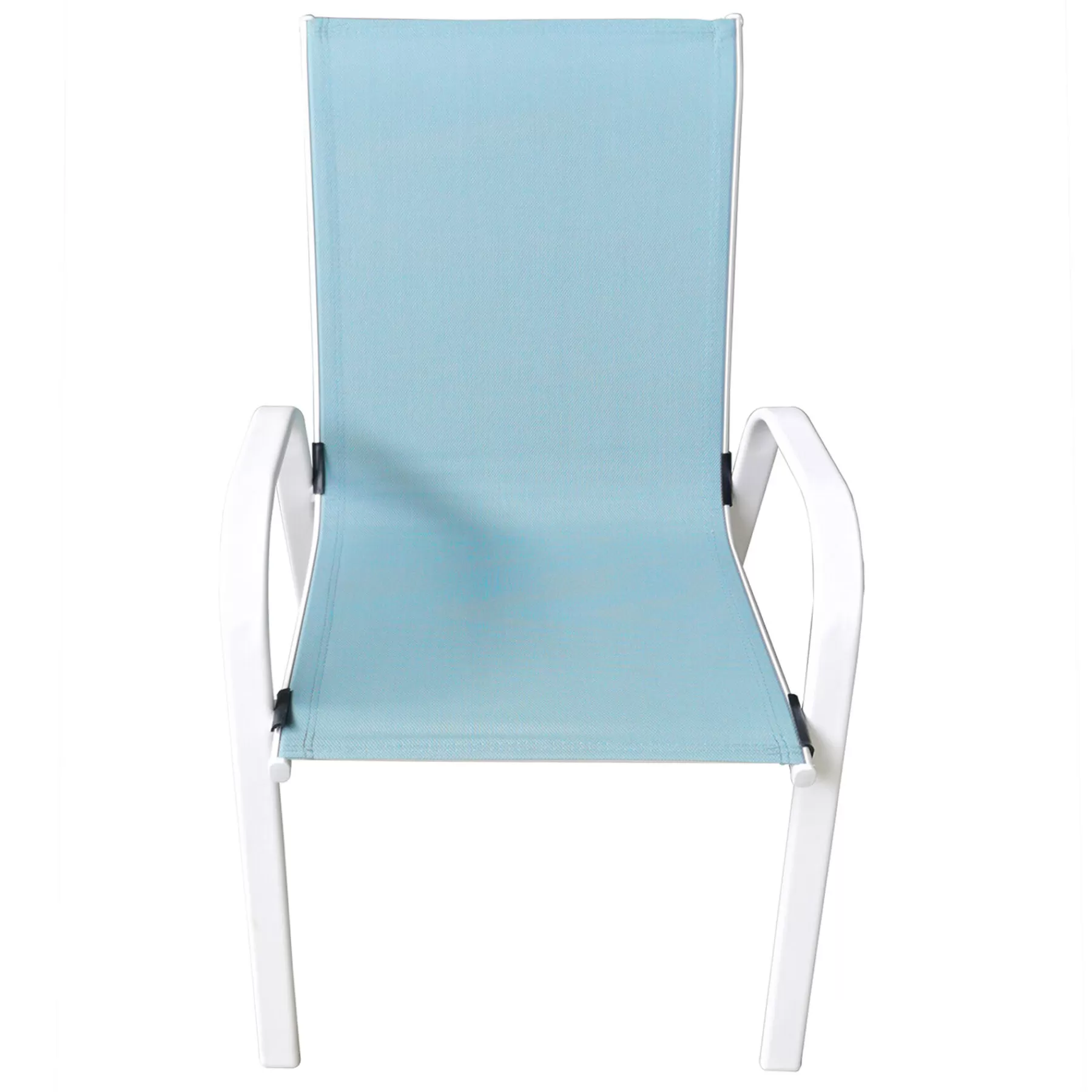 * Good Quality Stackable Blue Sling Patio Chair With White Frame