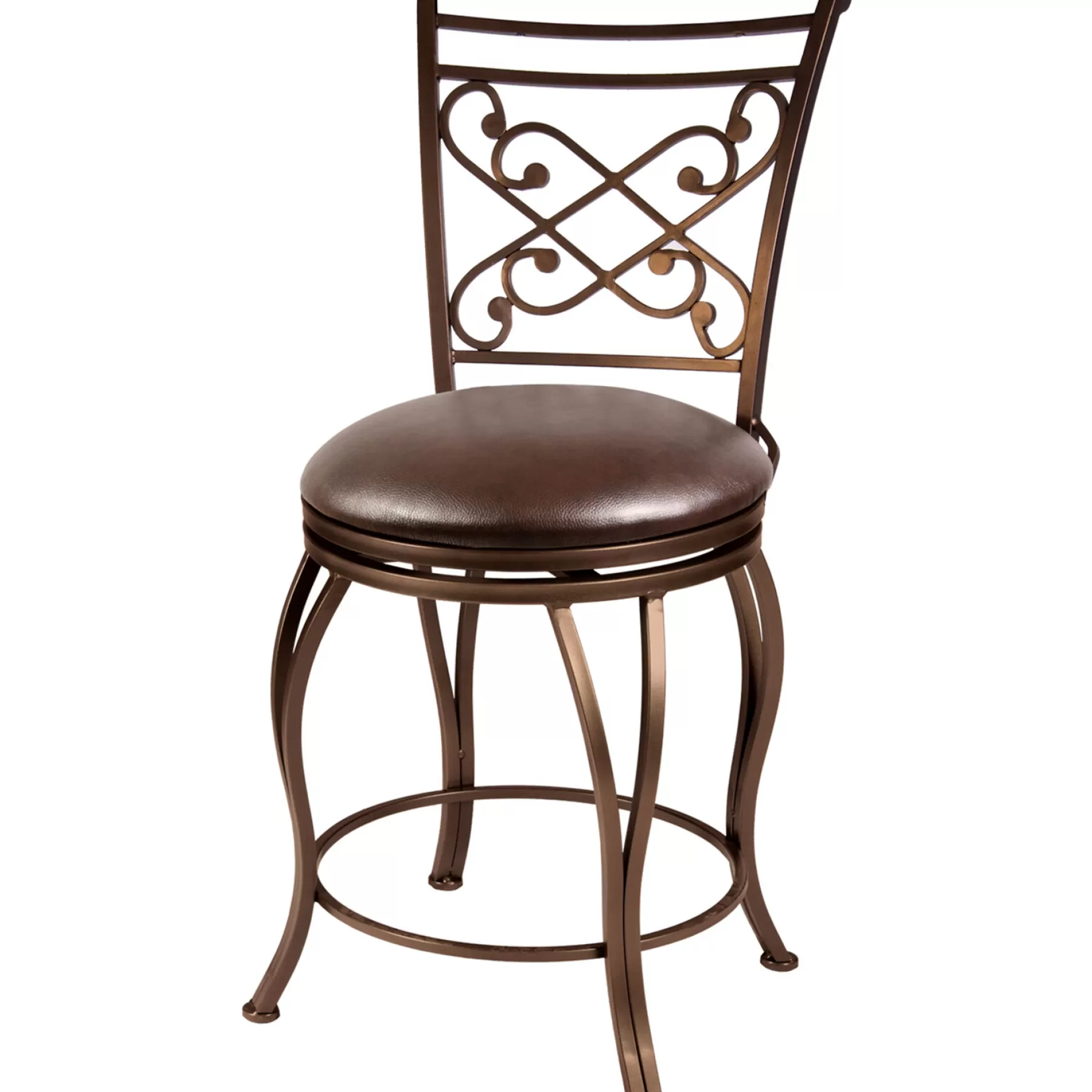 * Latest Rome Brown Metal Swivel Counter Stool With Upholstered Seat, 24