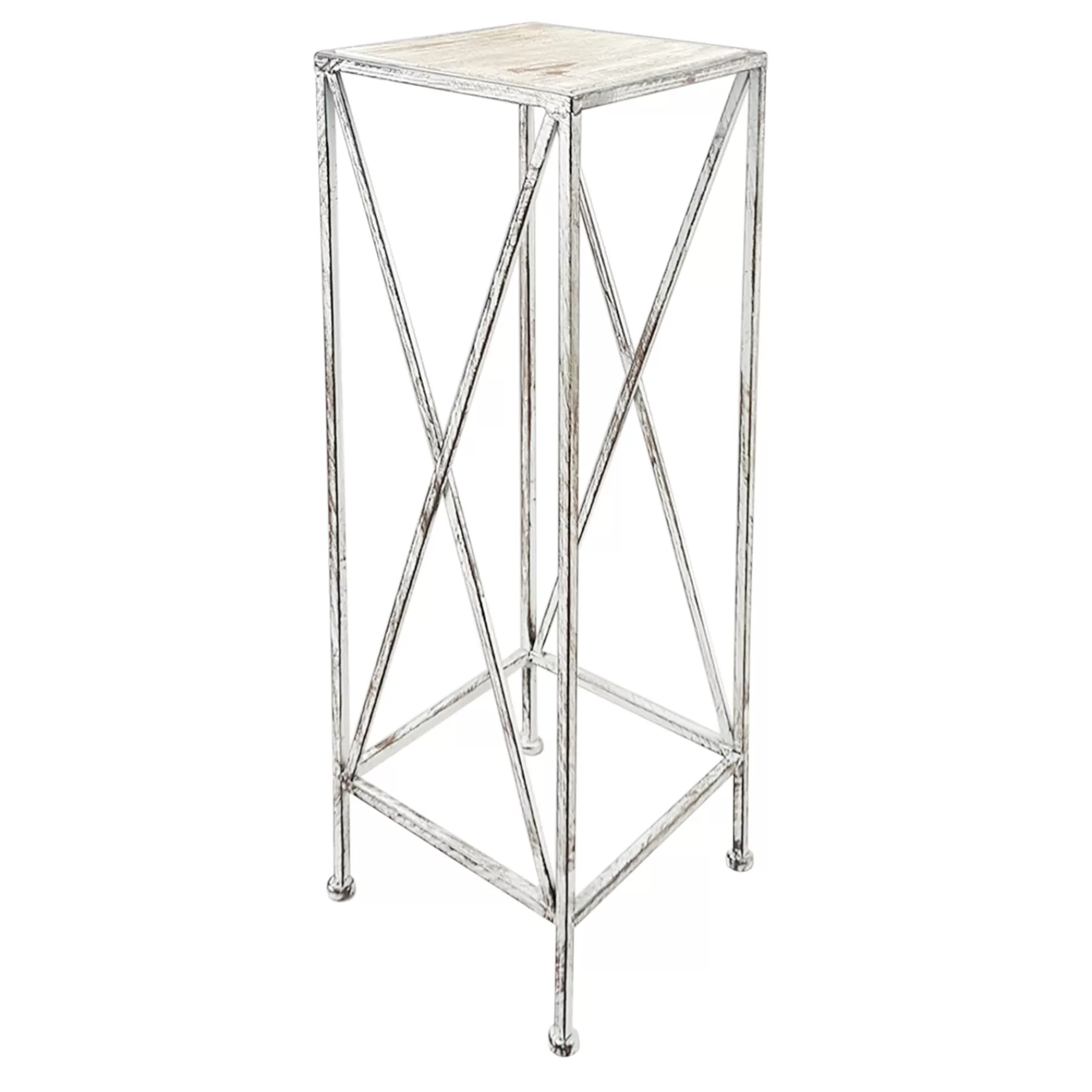 * Limited Edition Metal Plant Stand With Wood Top Grey, Small