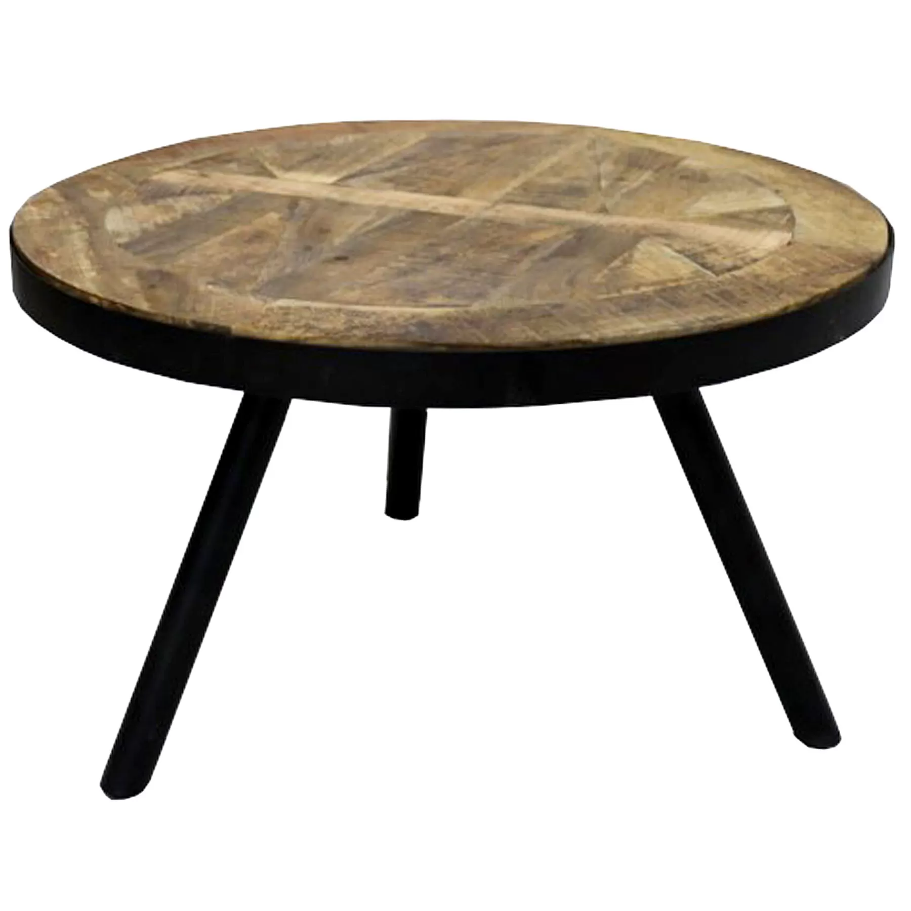 * Limited Edition Modern Saffron Wood Top Coffee Table With Metal Base