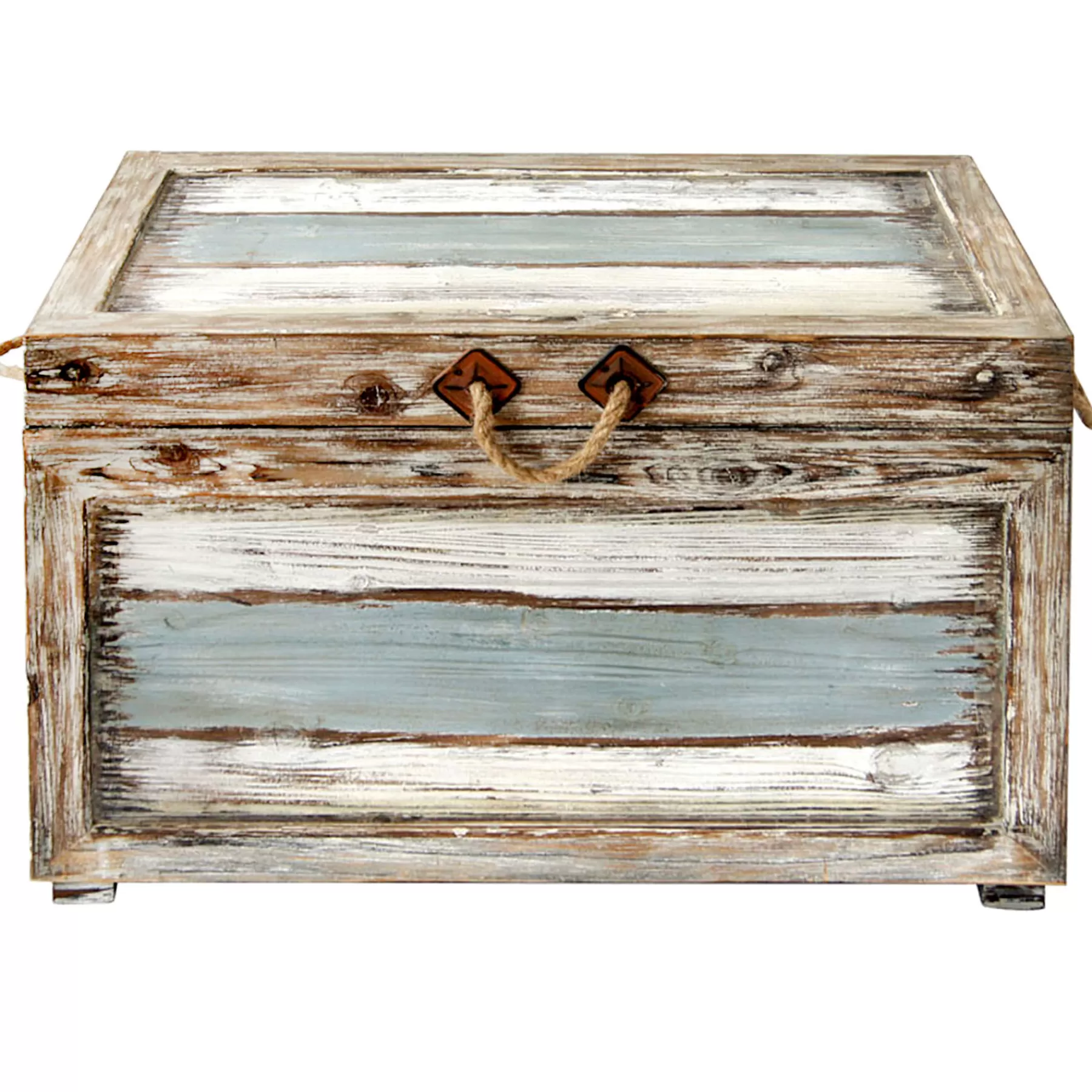 * Limited Edition Nantucket Weathered Wood Decorative Storage Trunk, Large