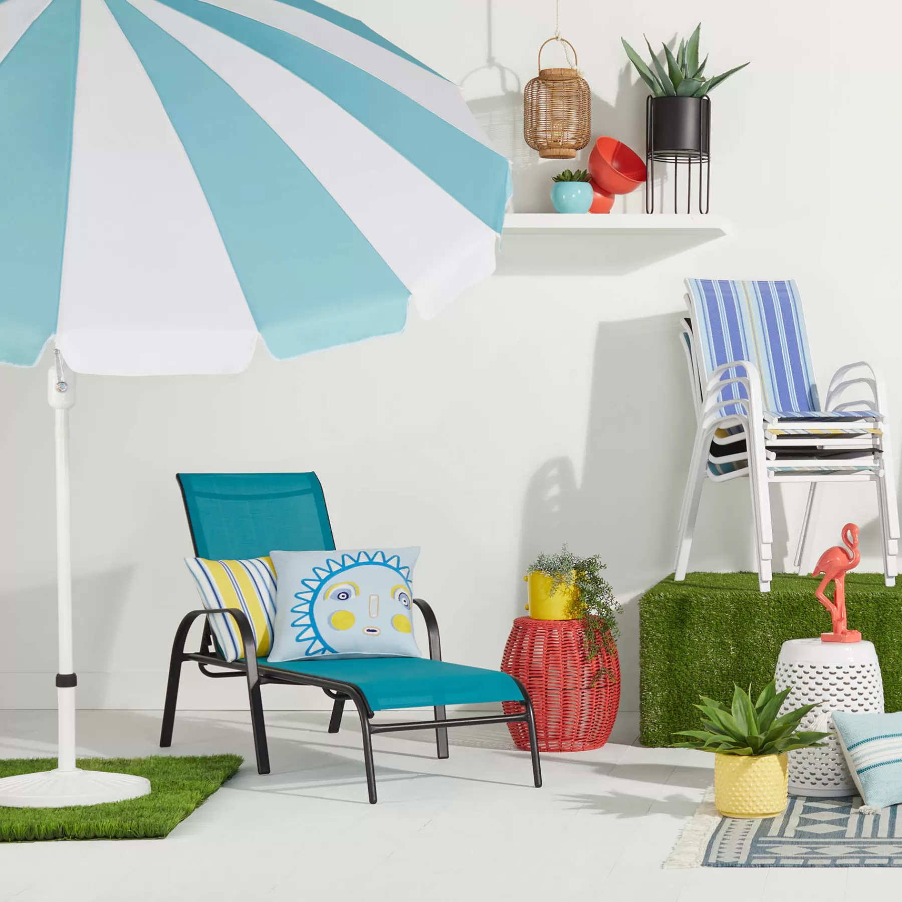 * Limited Edition Rio Coral Wicker Outdoor Ottoman, 16