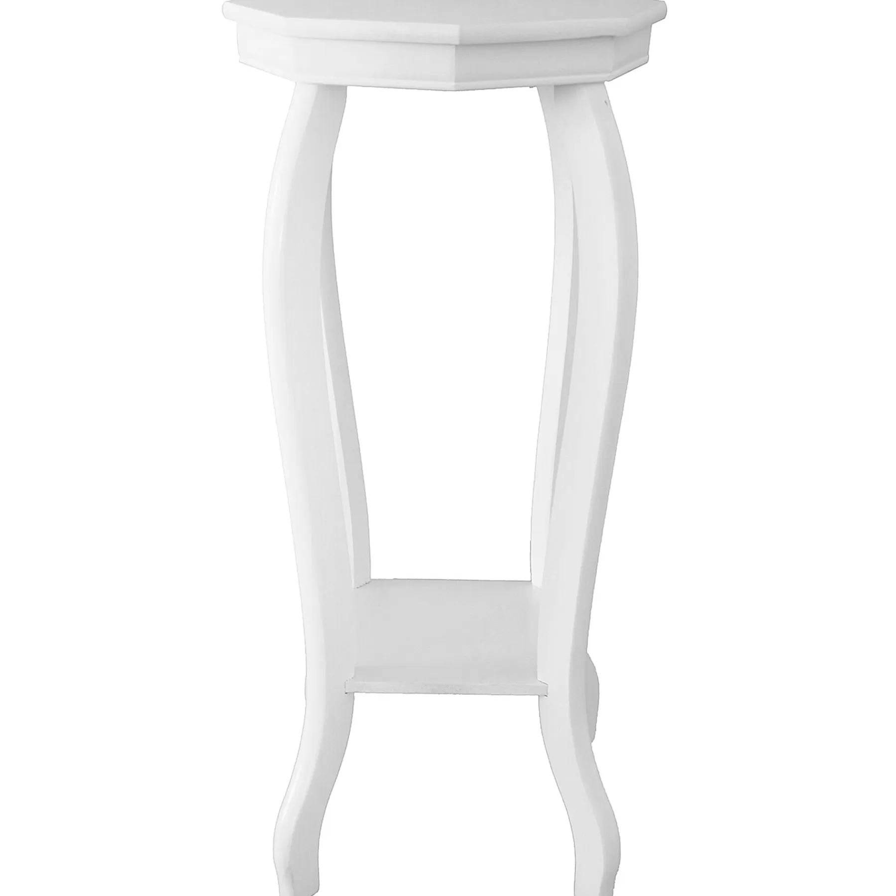 * Official Wood Octagon Top Plant Stand White