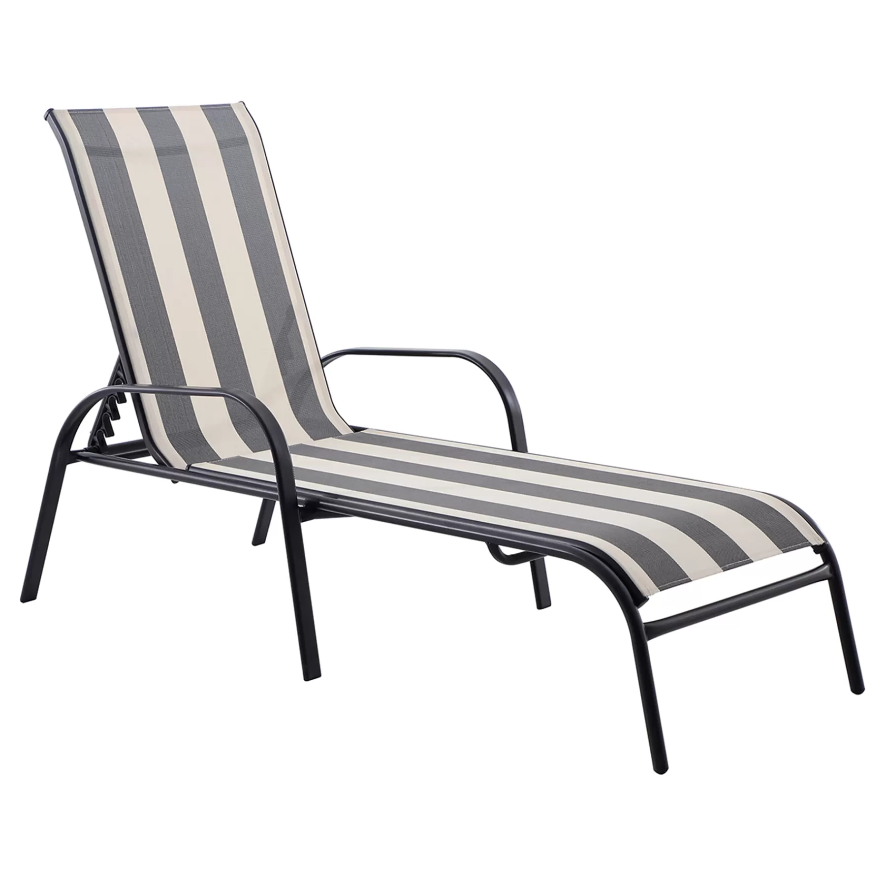* Online Discount Laila Ali Stackable Black & White Striped Sling Outdoor Chaise Lounge Chair