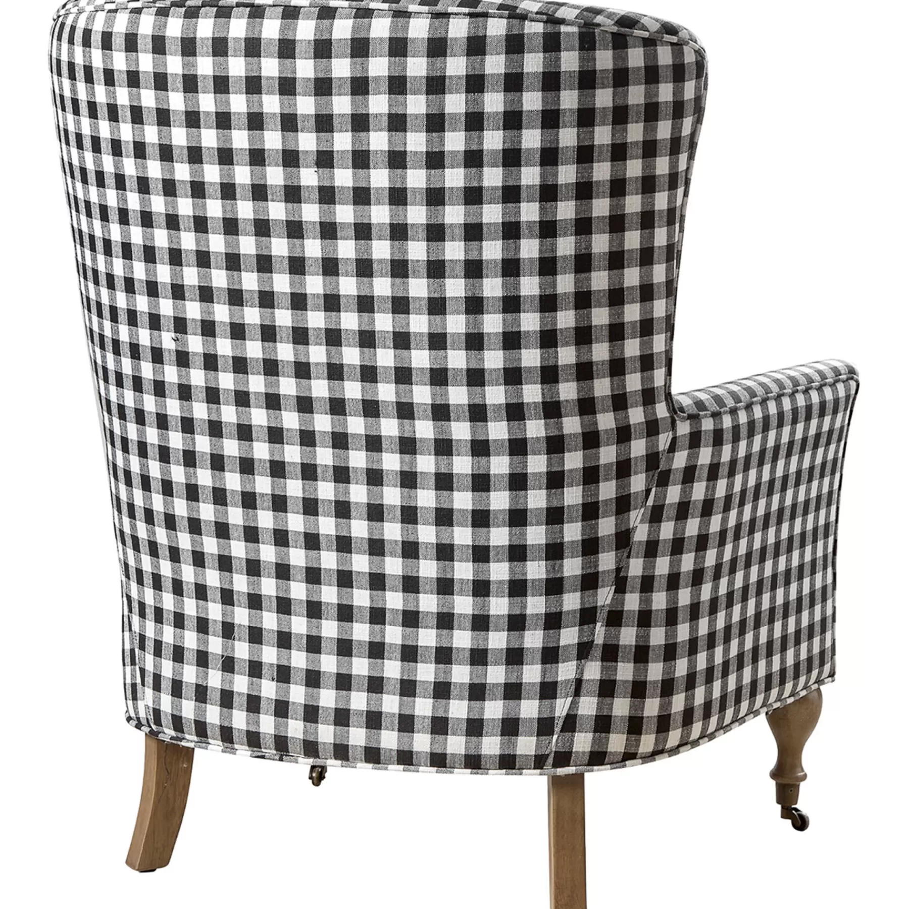* Online Discount Lancaster Black & White Plaid Arm Chair With Casters