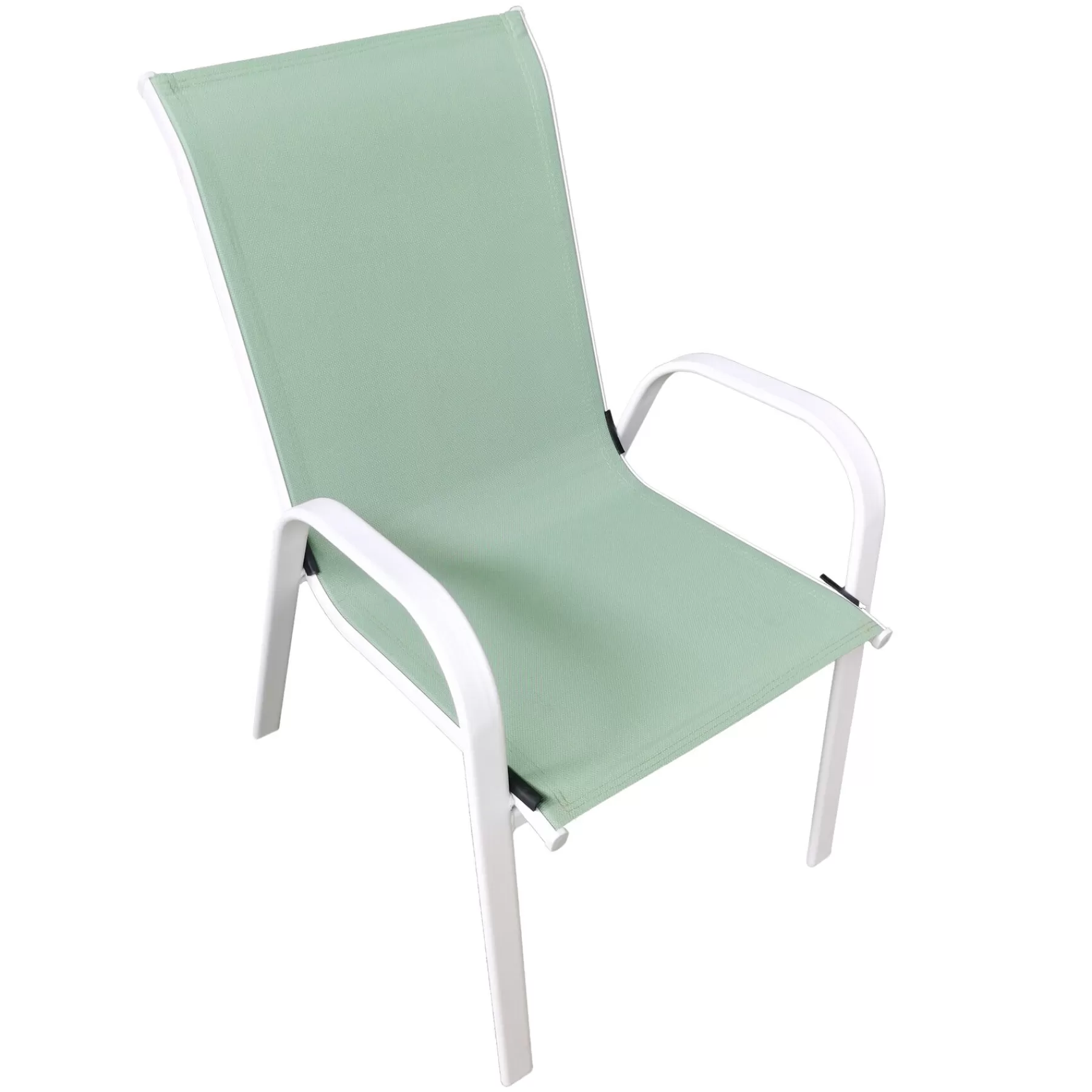 * Online Discount Stackable Green Sling Patio Chair With White Frame