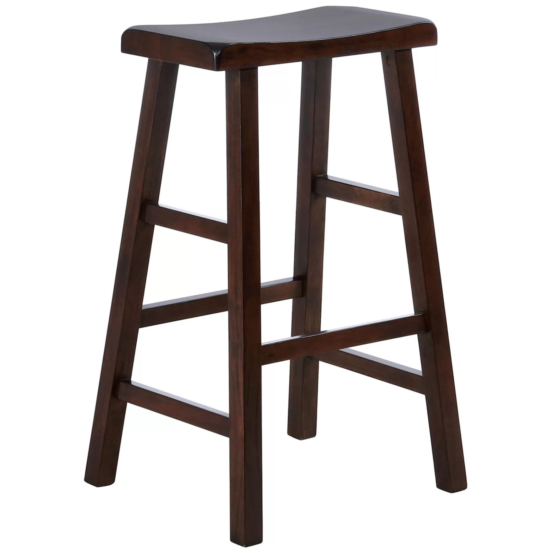 * Opening Sales Dark Walnut Saddle Backless Barstool Fully Assembled, 29