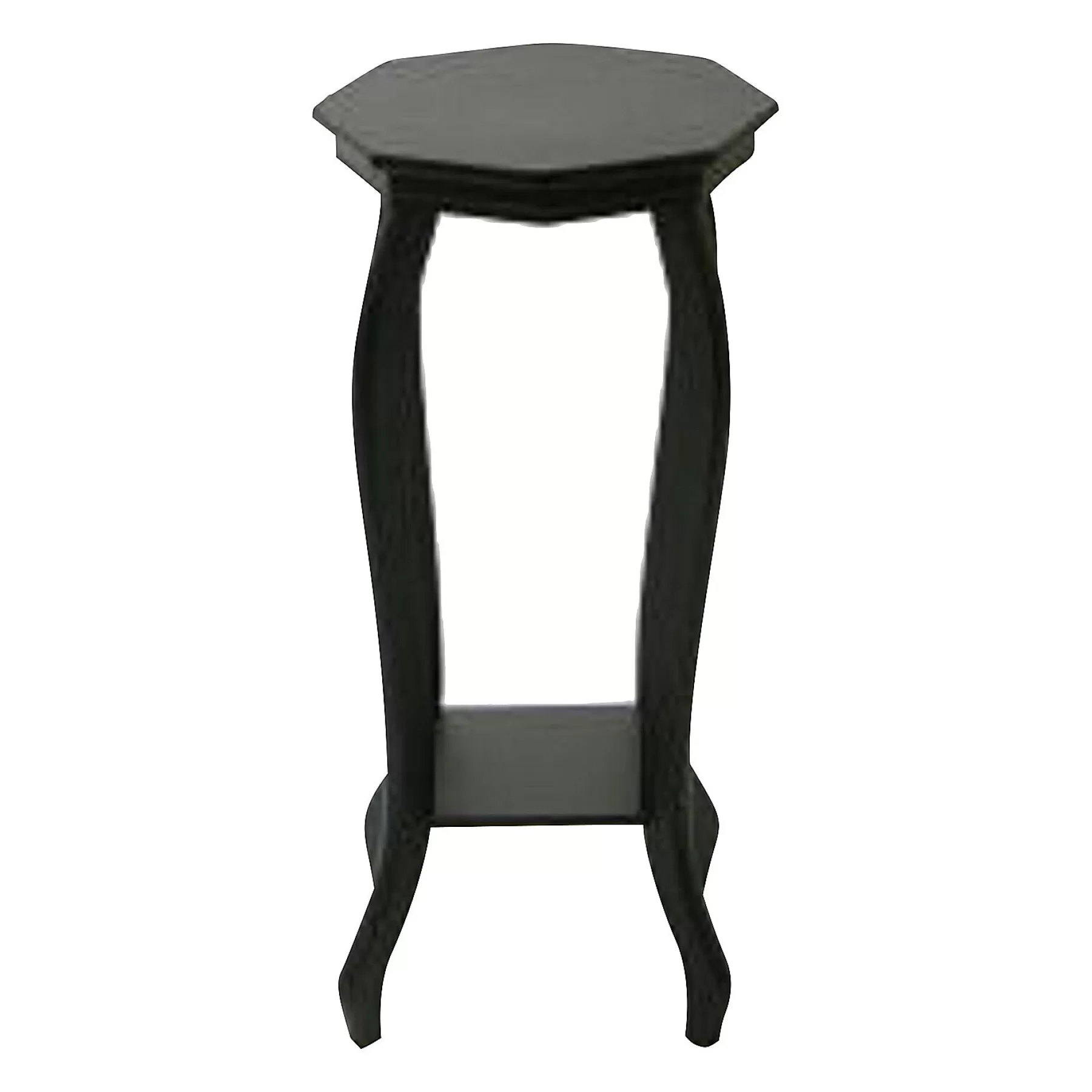 * Reliable Quality Black Wood Octagon Top Plant Stand