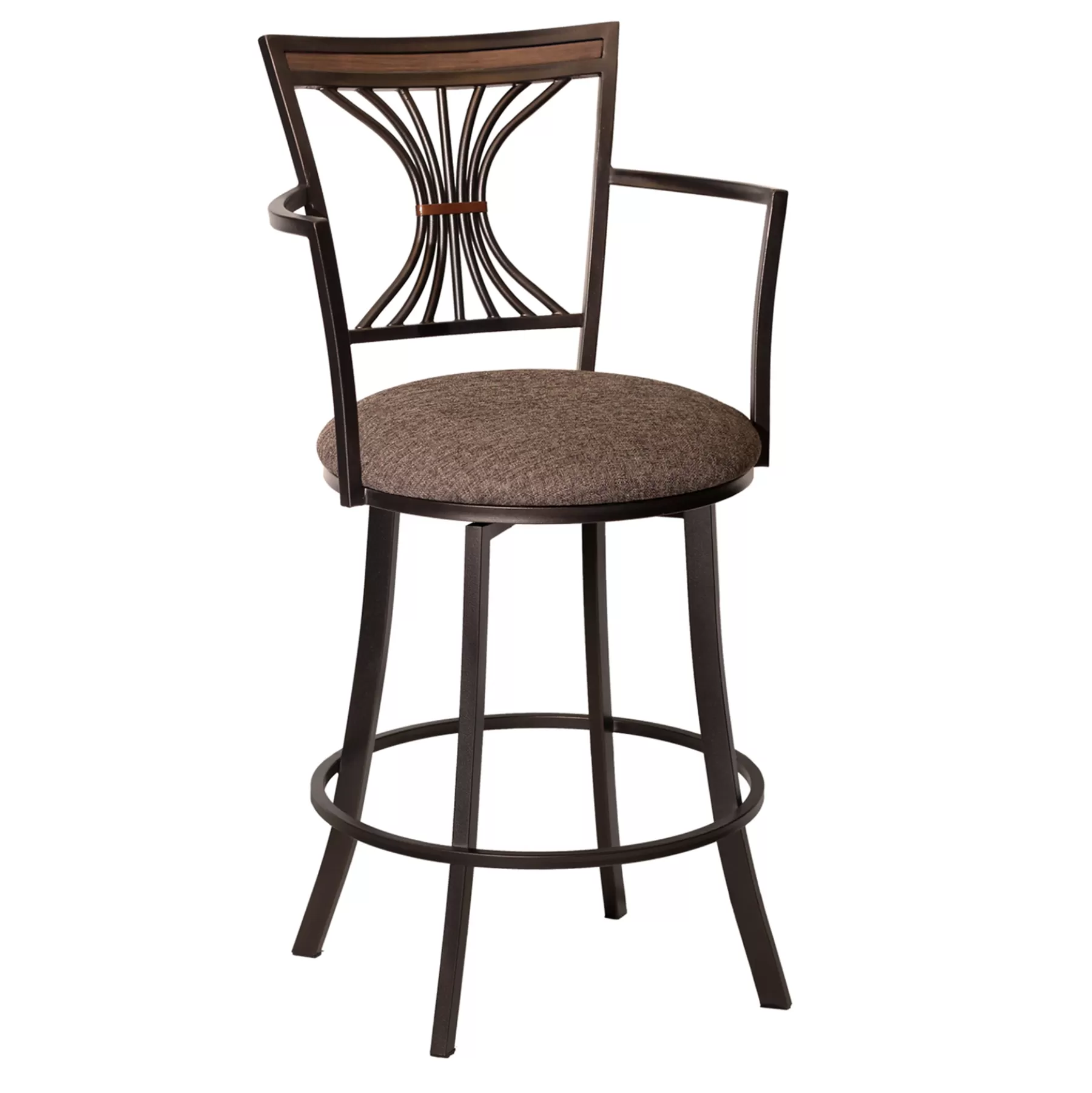 * Reliable Quality Devon Oversized Brown Counter Stool With Arms, 24