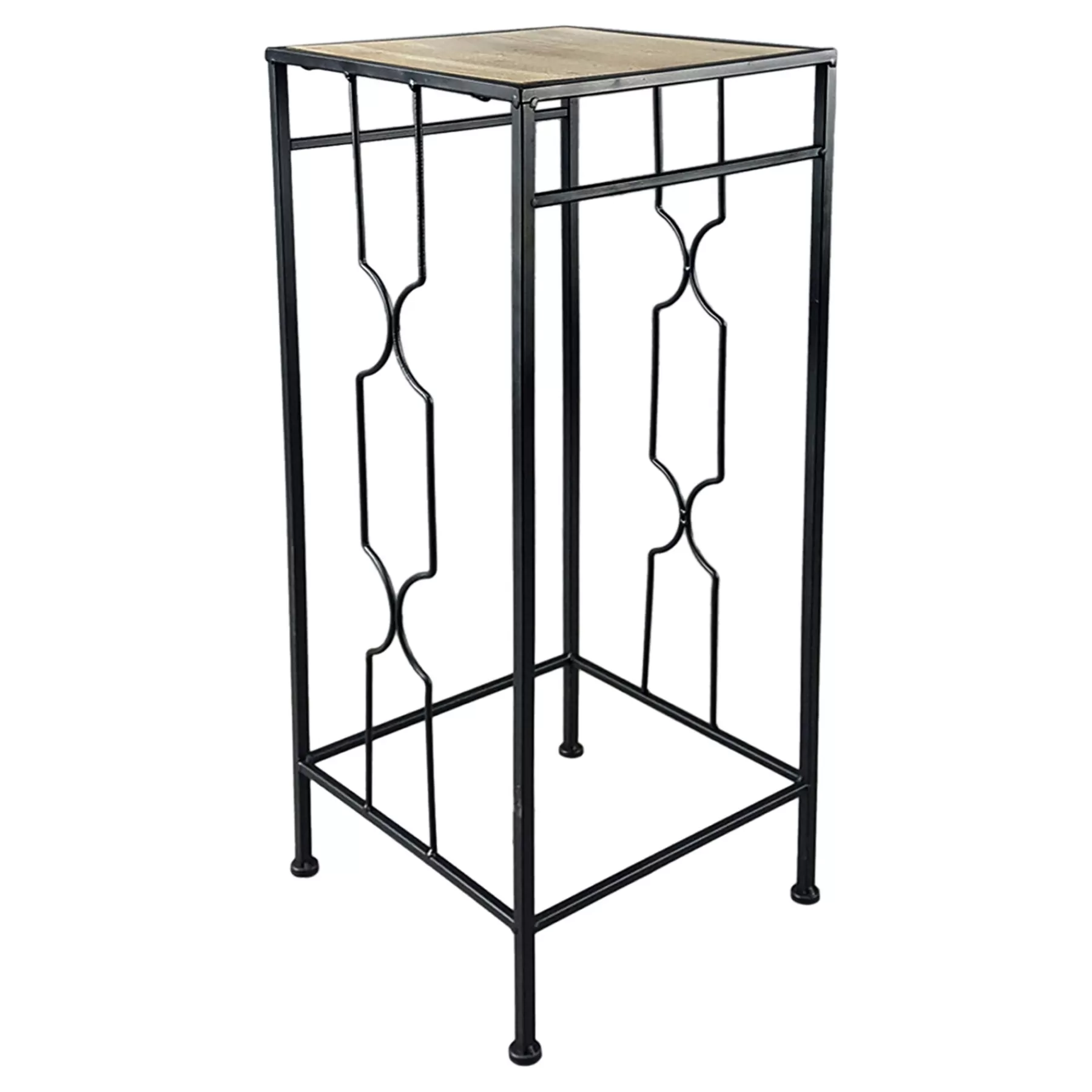 * Reliable Quality Metal Plant Stand With Wood Top Black, Medium