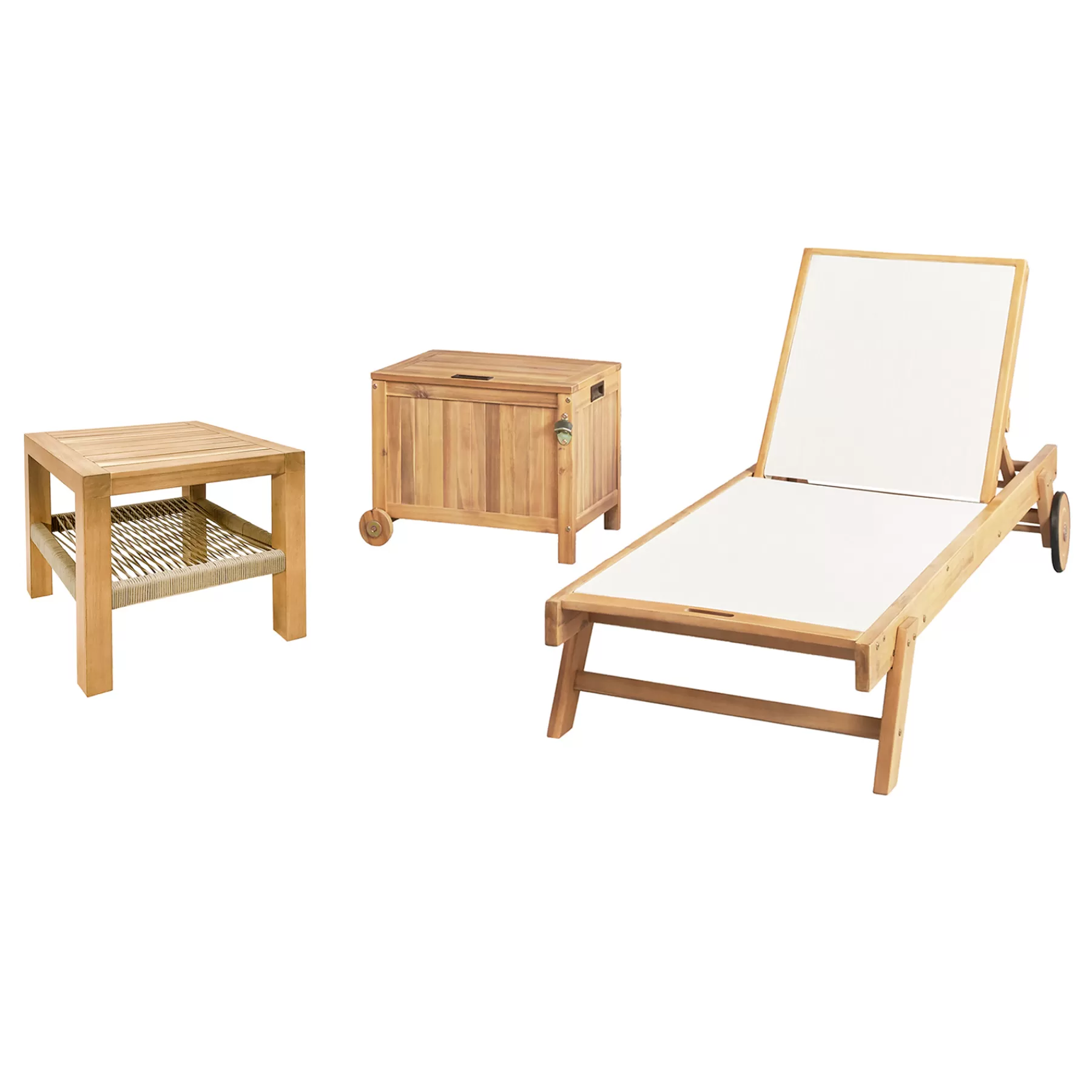 * Reliable Quality Park City Acacia Wood Outdoor End Table With Rope Accent