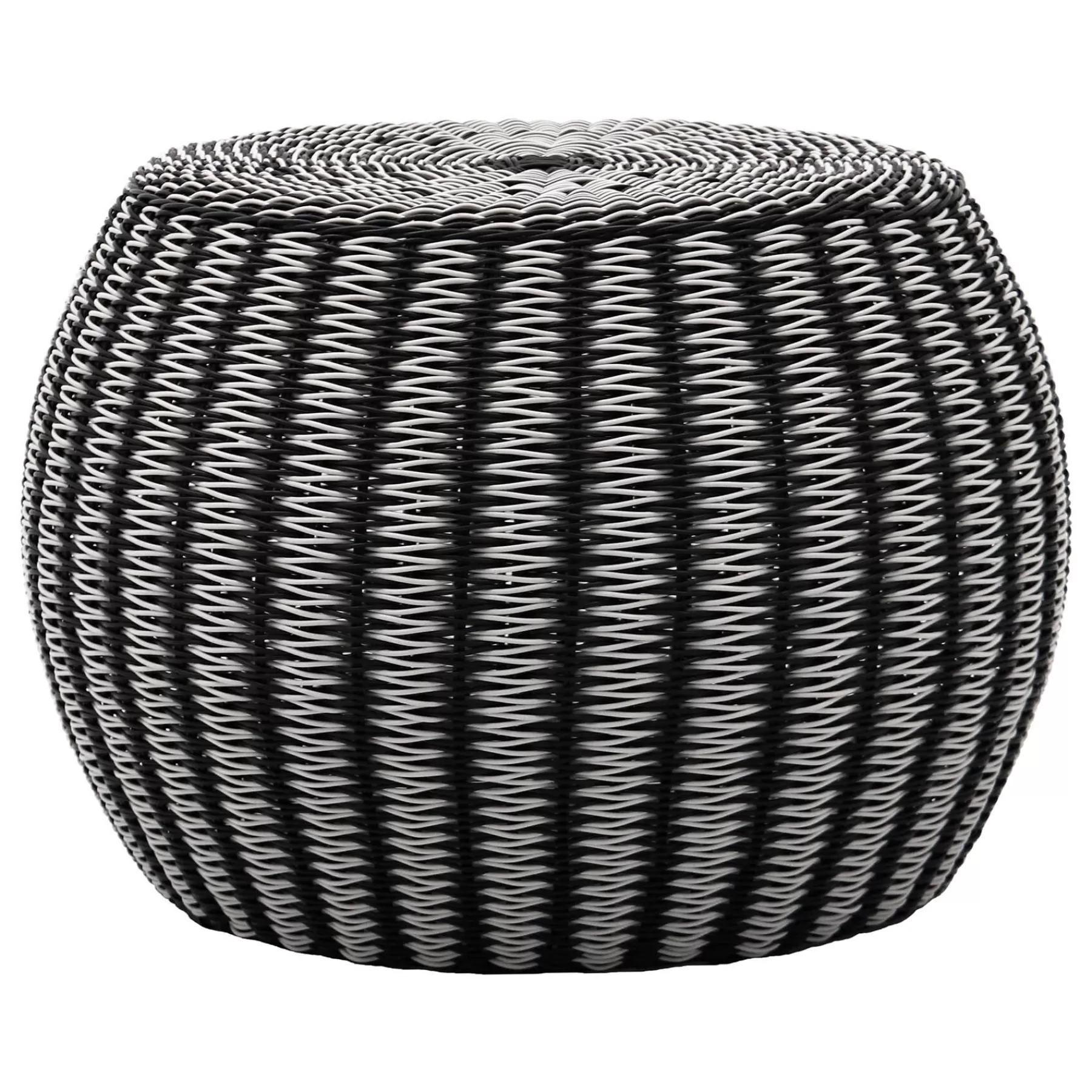 * Reliable Quality Rio Black & Grey Nested Wicker Outdoor Ottoman, 24
