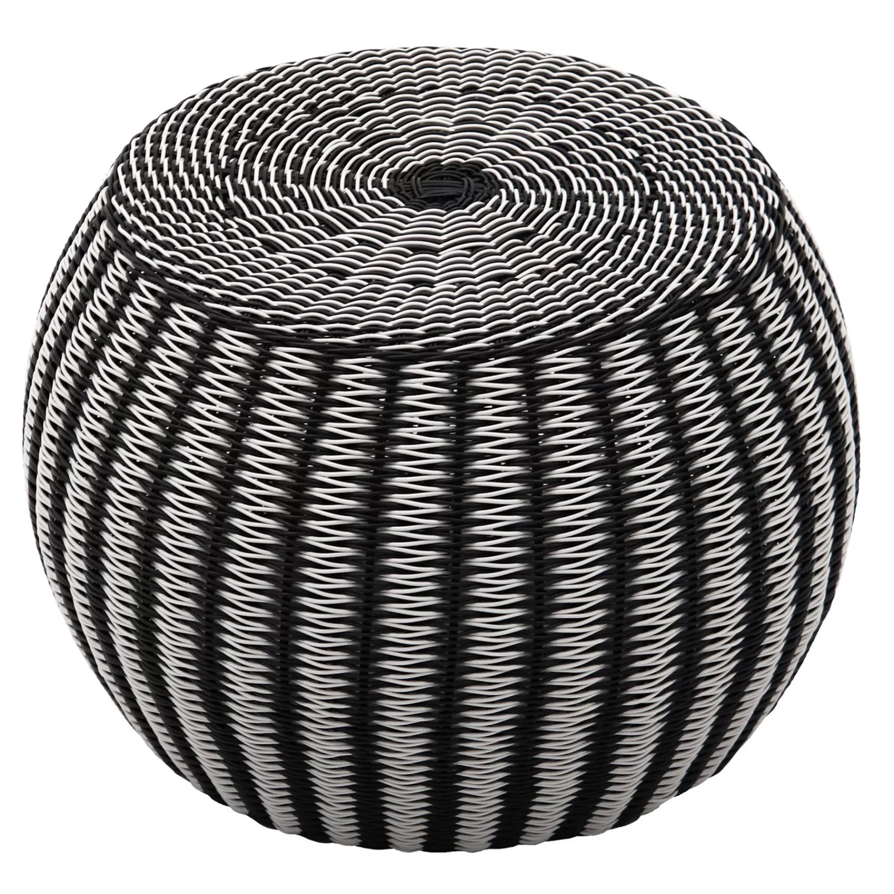 * Reliable Quality Rio Black & Grey Nested Wicker Outdoor Ottoman, 24
