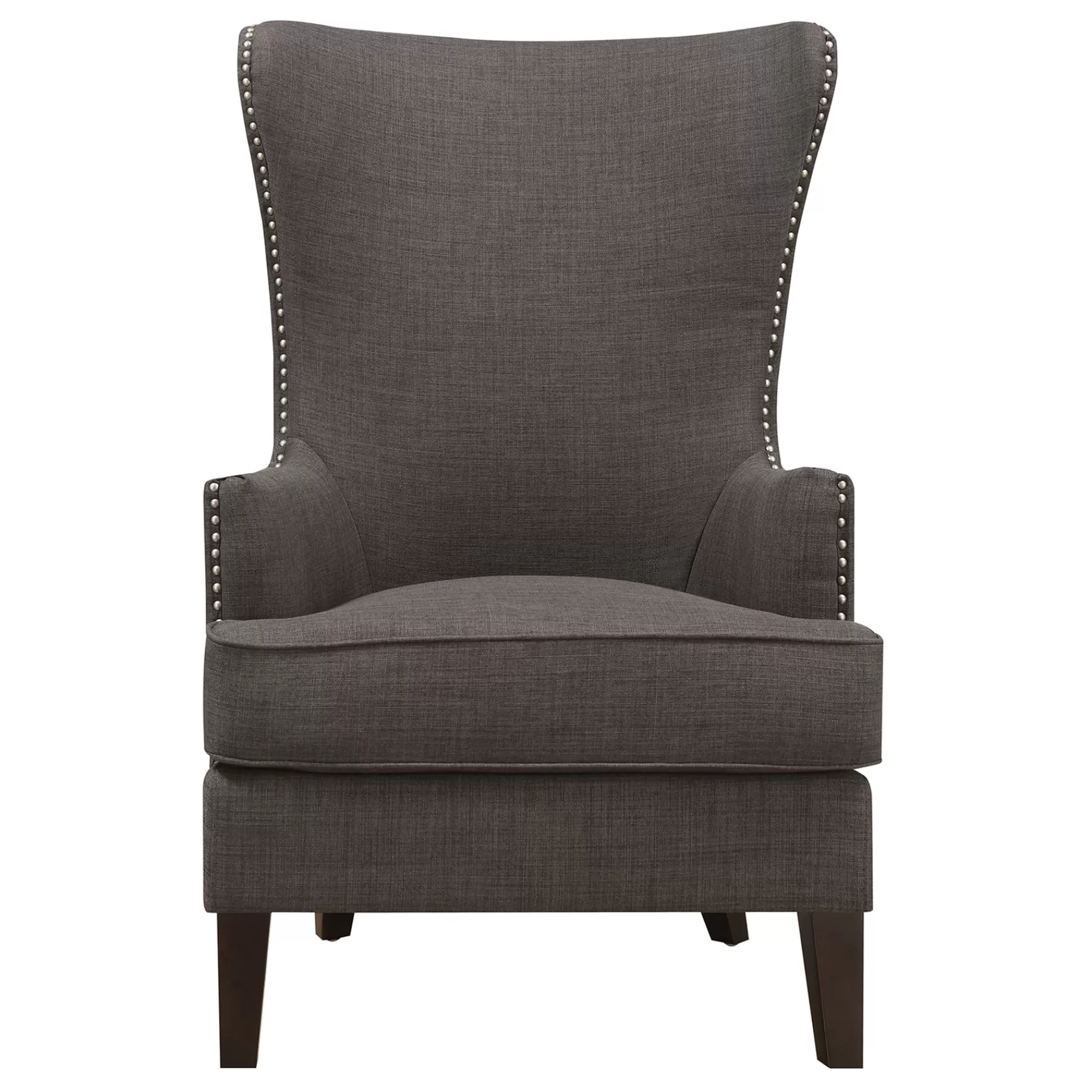 * Sale Kori Charcoal Grey High Back Accent Chair With Nailhead Trim