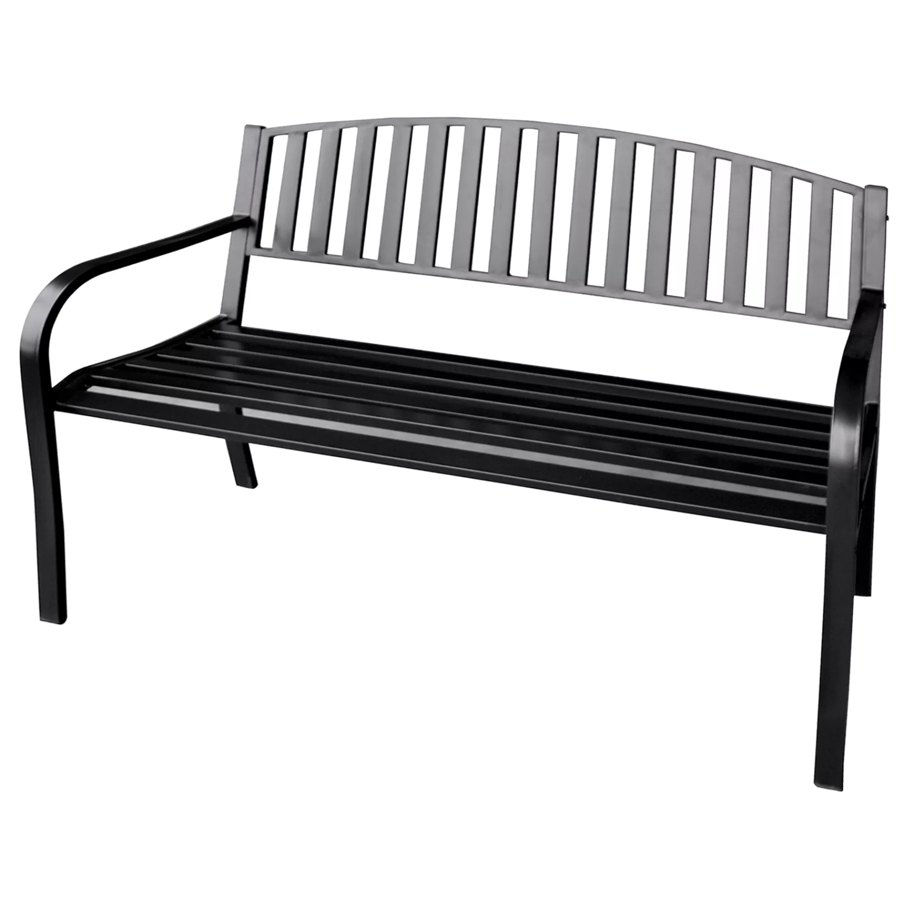 * Special Offers Black Steel Slat-Back Indoor & Outdoor Bench