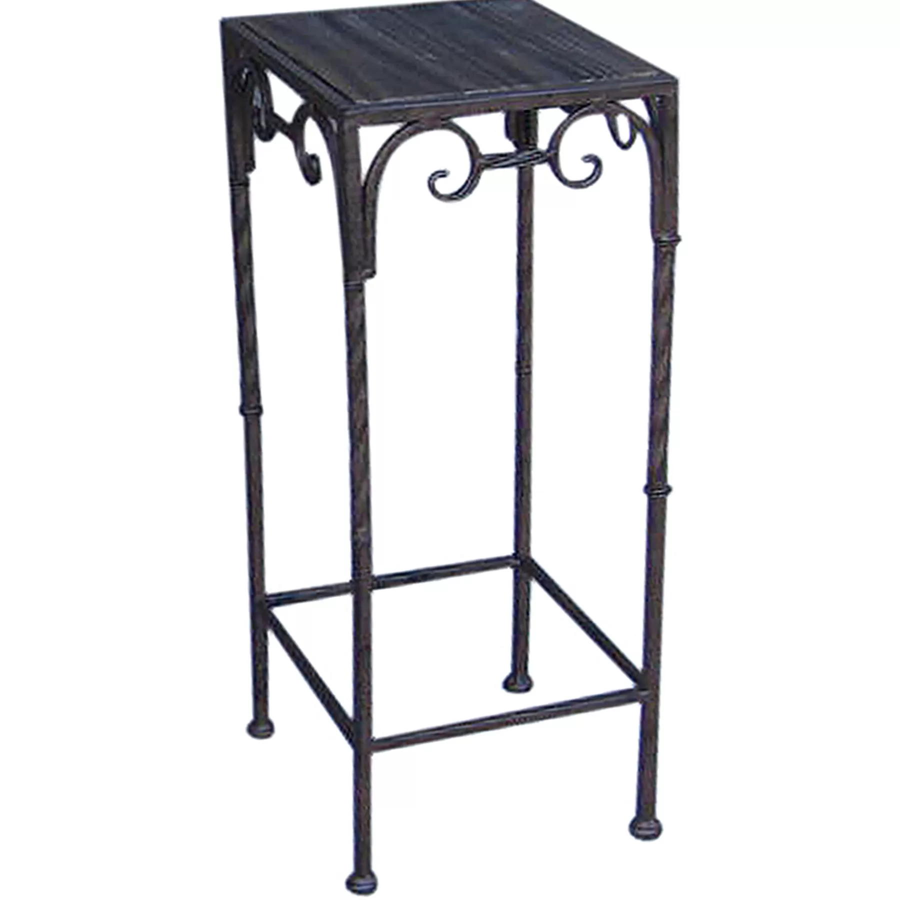 * Special Offers Square Wood Top Plant Stand With Brown Twist Metal Leg, Large