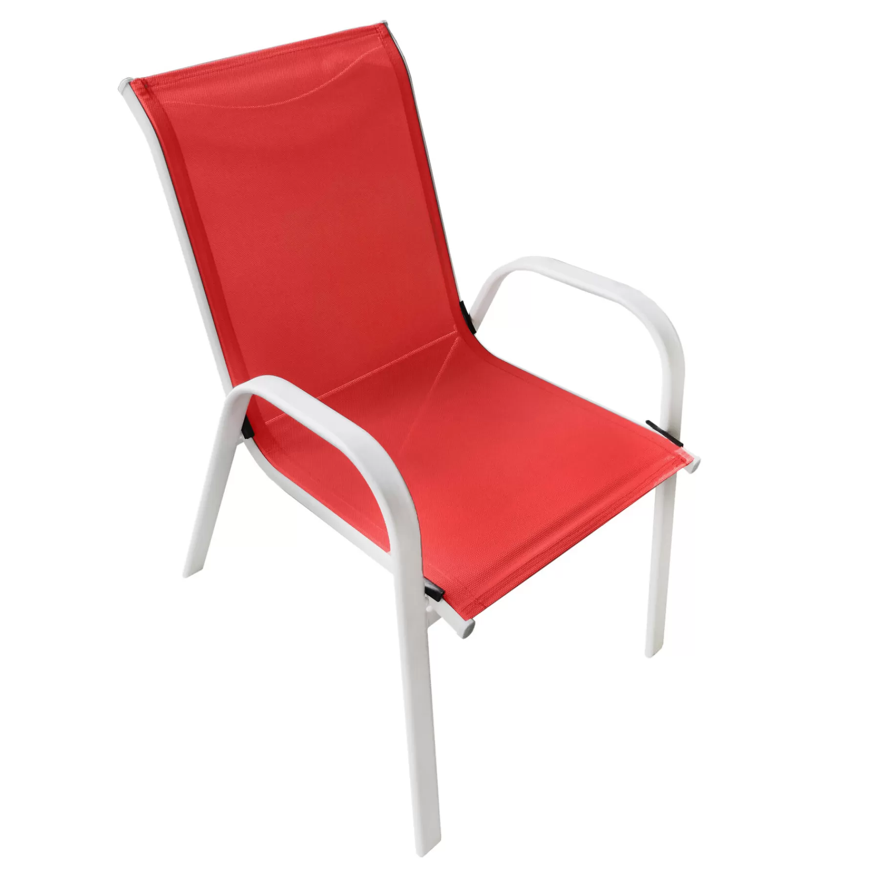 * Special Offers Stackable Coral Sling Patio Chair With White Frame