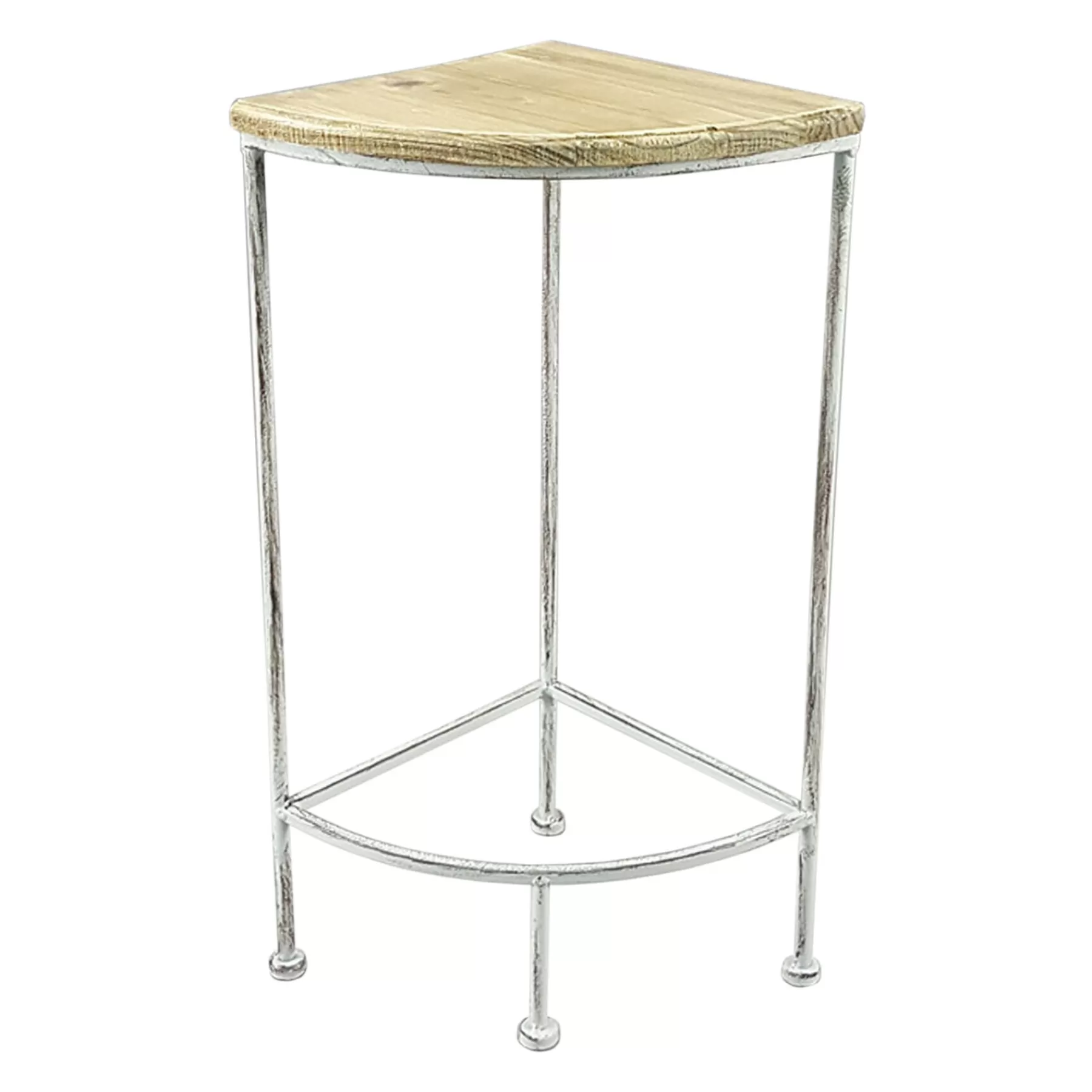 * Special Style Metal Corner Plant Stand With Wood Top Grey, Small