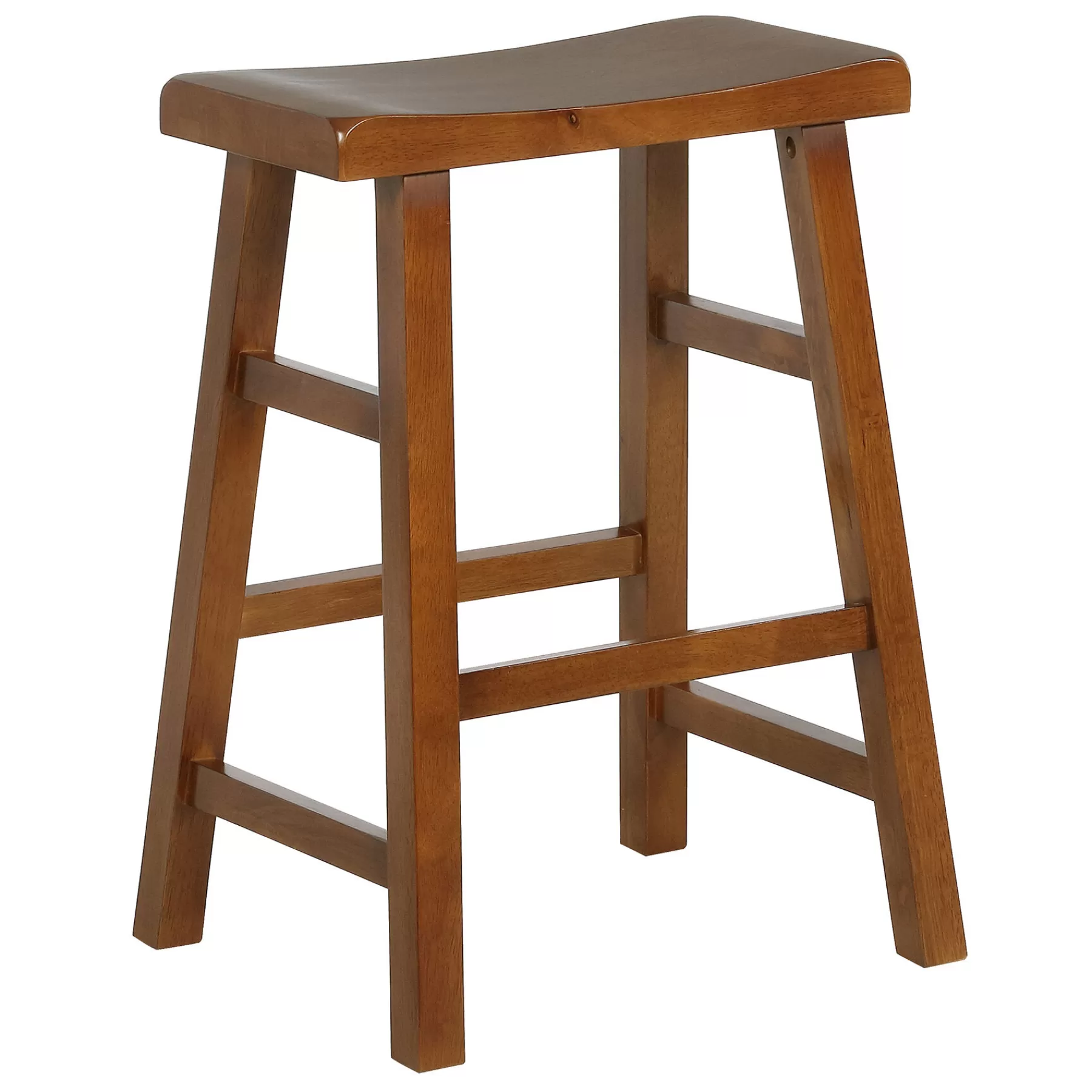 * Typical Style Fully Assembled Dark Oak Saddle Backless Counter Stool , 24