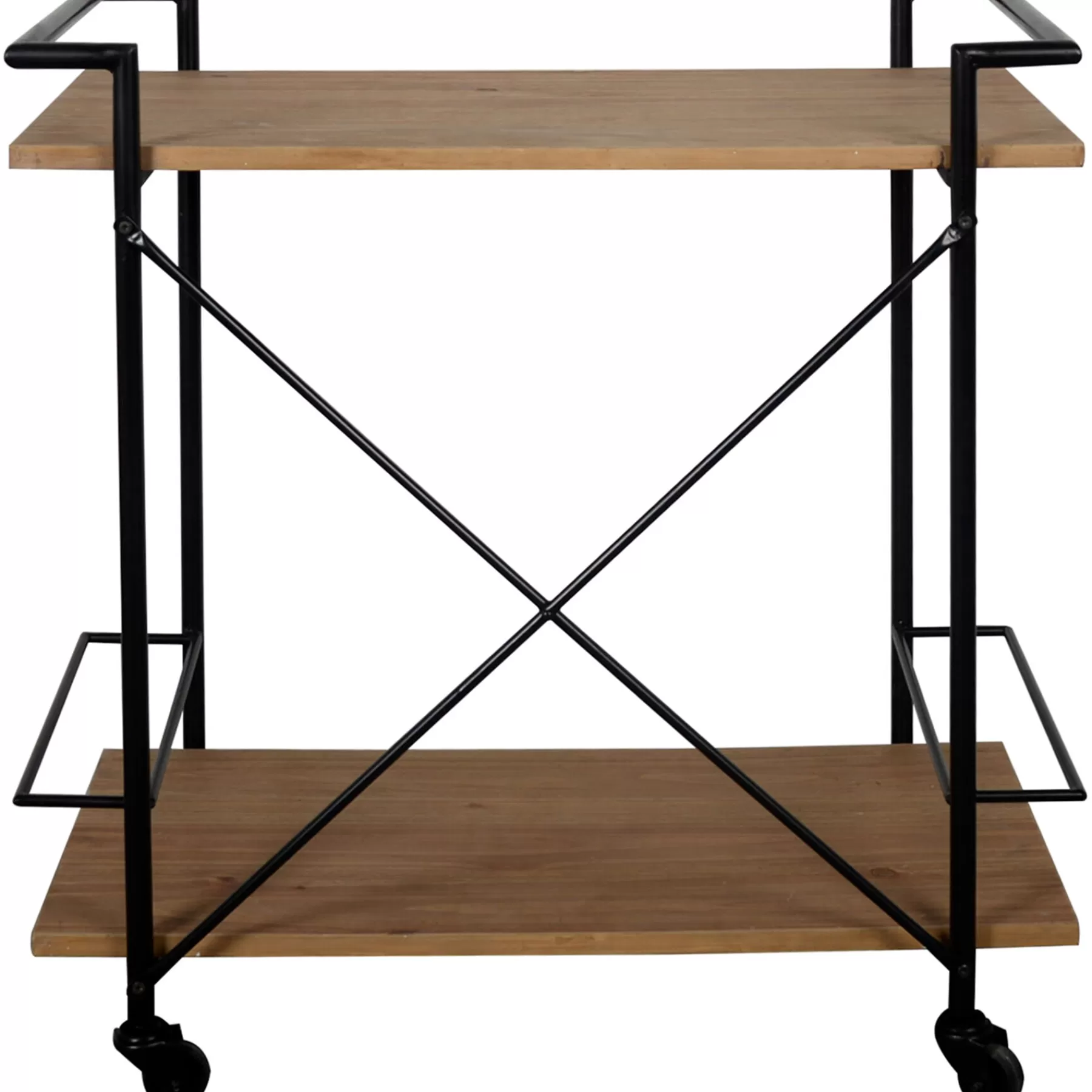* Typical Style Gatherings Wood Bar Cart Metal Wine Rack With Handles