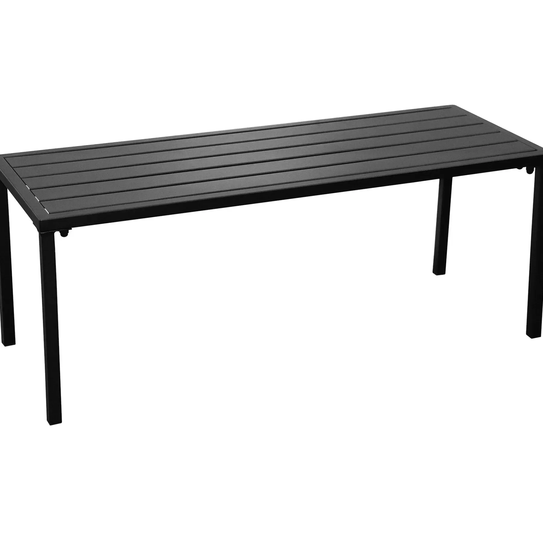 * Typical Style Grammercy Backless Black Steel Slat Outdoor Bench