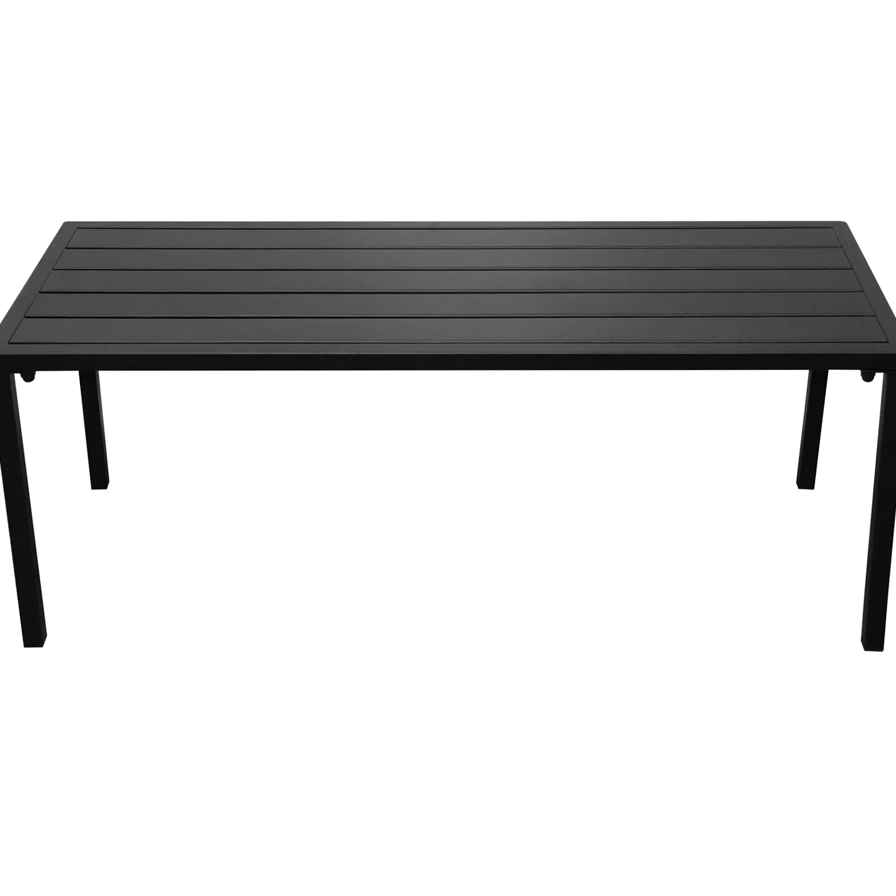 * Typical Style Grammercy Backless Black Steel Slat Outdoor Bench