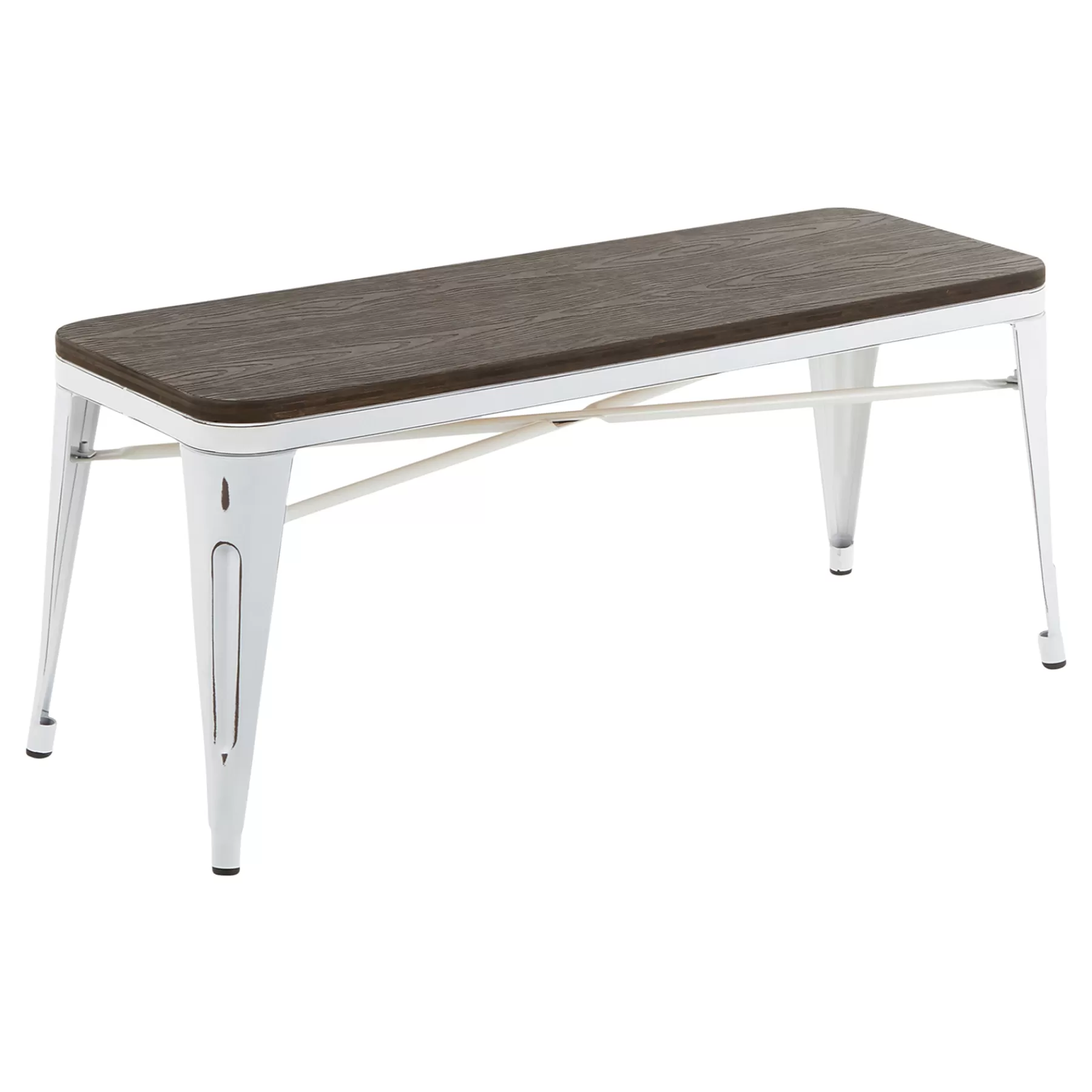 * Typical Style Oregon Vintage White Industrial Bench